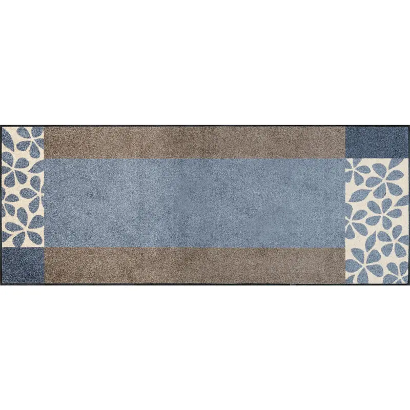 L&auml;ufer 75/190 cm Florita blue Blau, Braun, Wei&szlig;