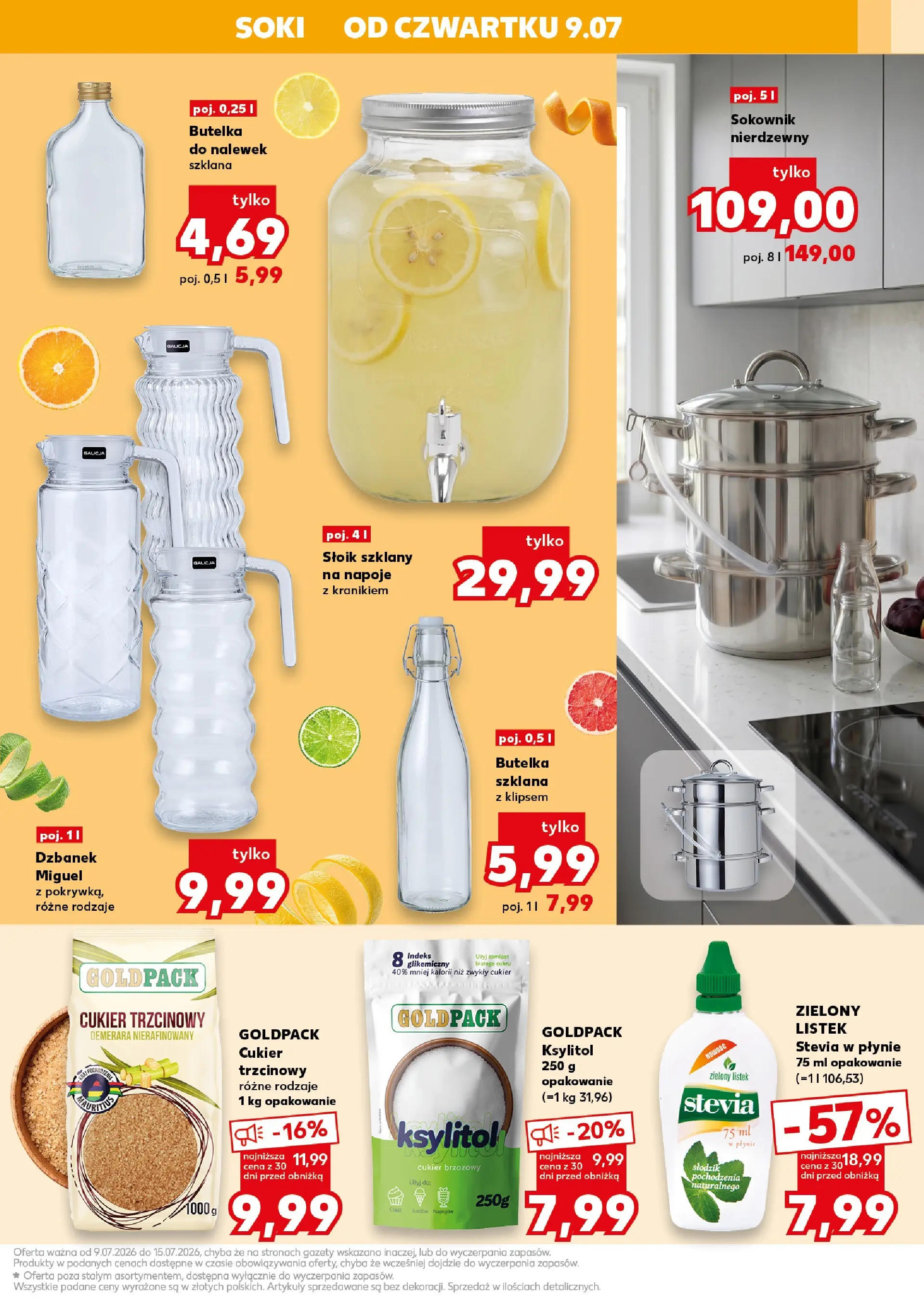 Kaufland gazetka - Gotowanie od 09.07.2026 - od jutra PDF | Strona: 21 | Produkty: Soki, Ksylitol, Cukier trzcinowy, Cukier