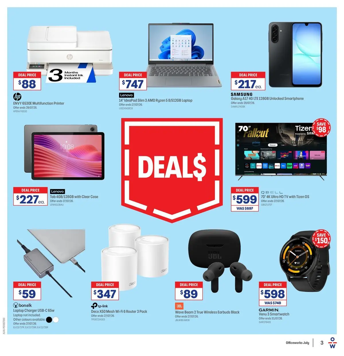Officeworks - Beacon Deals - 12/07/2026 > weekly / monthly specials | Page: 3 | Products: Smartphone, Tv, Laptop, Smartwatch