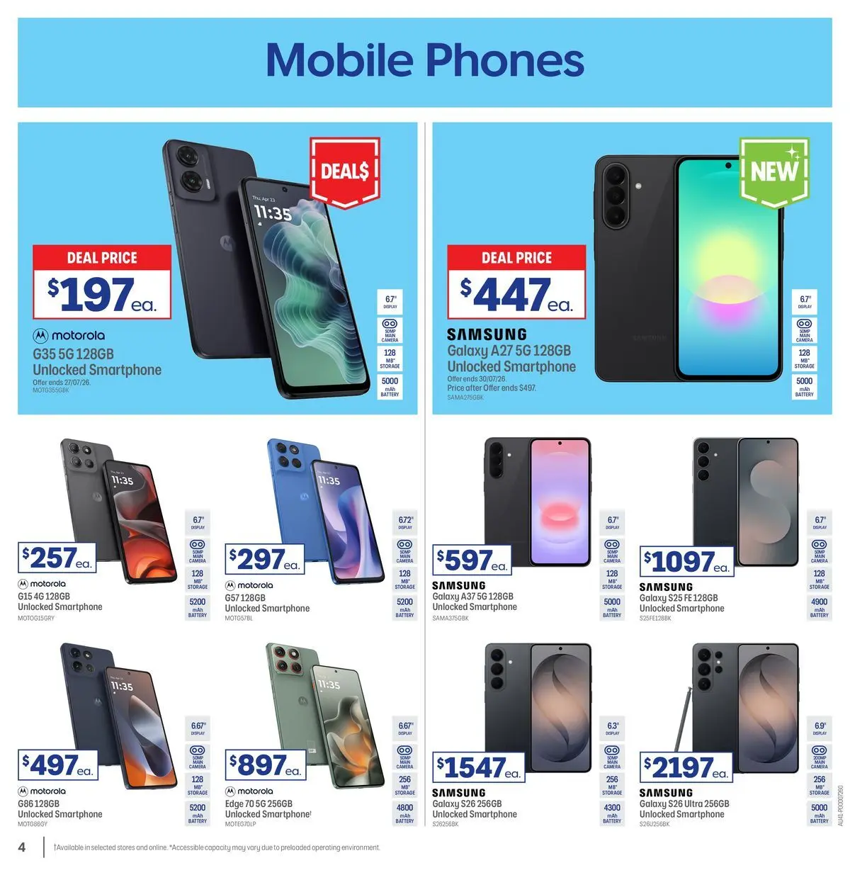 Officeworks - Beacon Deals - 12/07/2026 > weekly / monthly specials | Page: 4 | Products: Battery, Smartphone, Camera, Mobile
