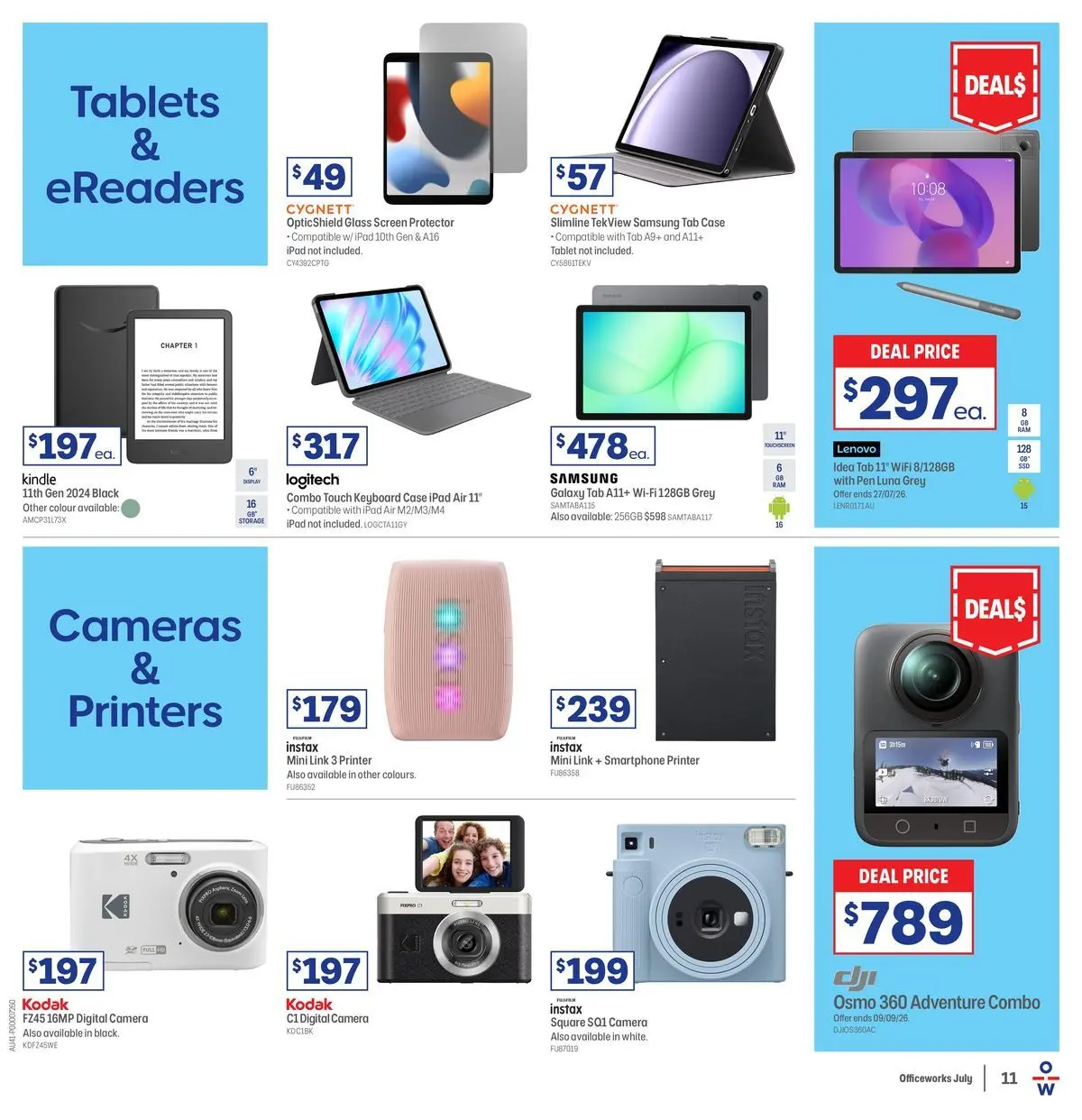 Officeworks - Beacon Deals - 12/07/2026 > weekly / monthly specials | Page: 11 | Products: Printer, Camera, Case, Tablets