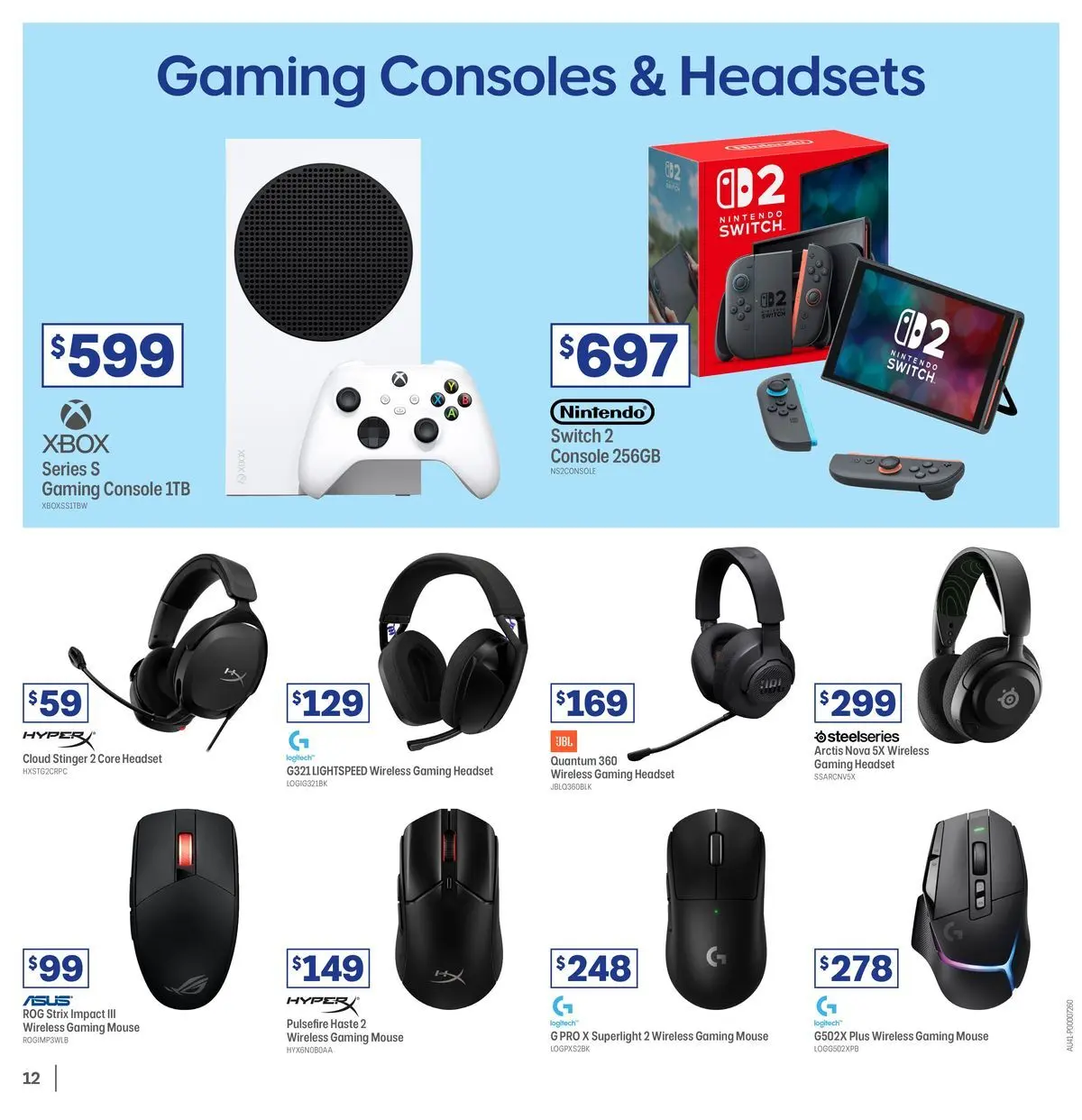Officeworks - Beacon Deals - 12/07/2026 > weekly / monthly specials | Page: 12 | Products: Mouse, Headset, Gaming console, Xbox