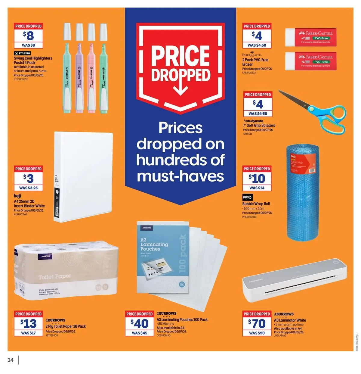 Officeworks - Beacon Deals - 12/07/2026 > weekly / monthly specials | Page: 14 | Products: Toilet, Scissors, Toilet paper, Laminator