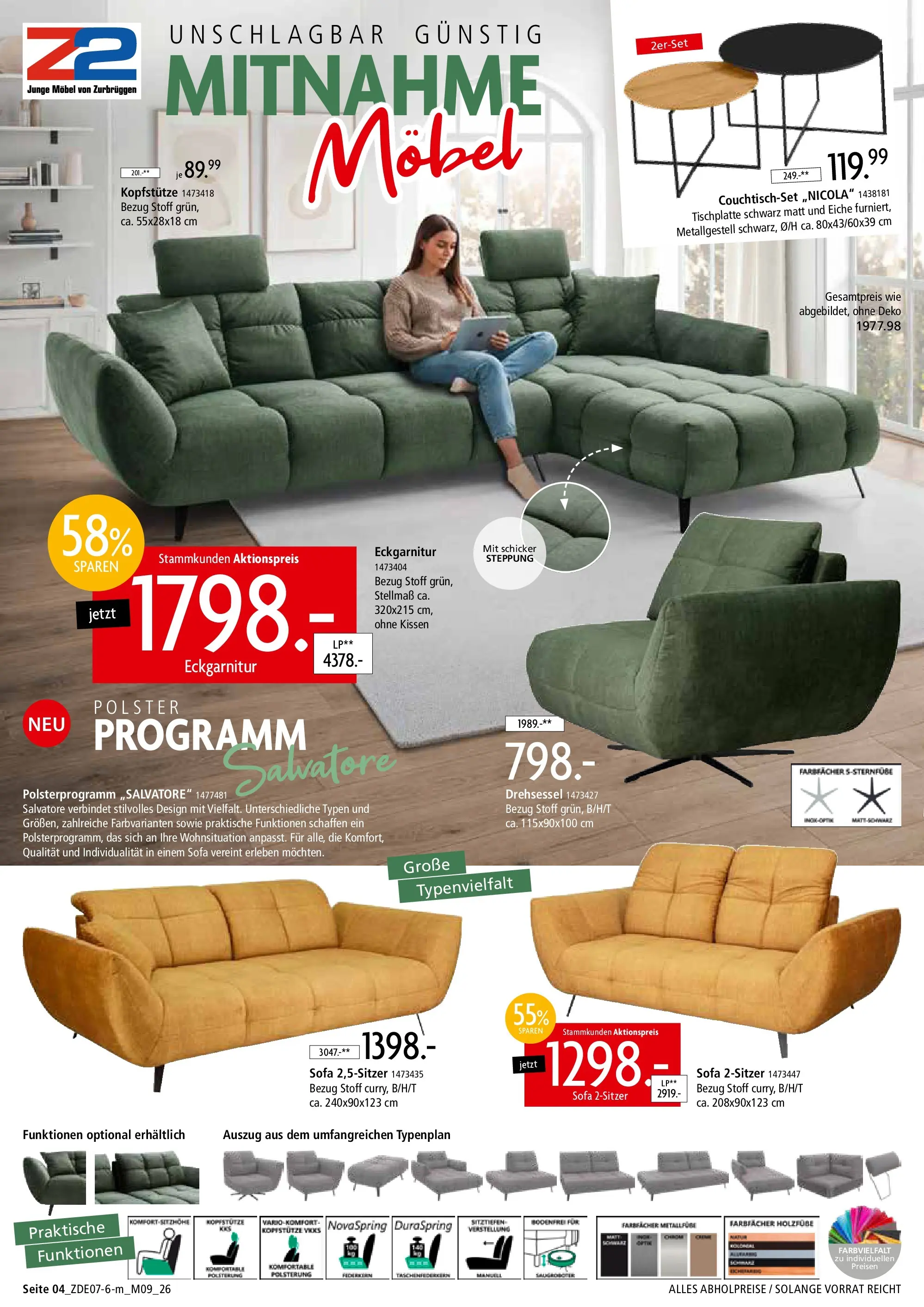 Zurbrüggen - Zurbrüggen: Mitnahme Möbel (ab 10.07.2026) zum Blättern | Seite: 6 | Produkte: Kissen, Sofa