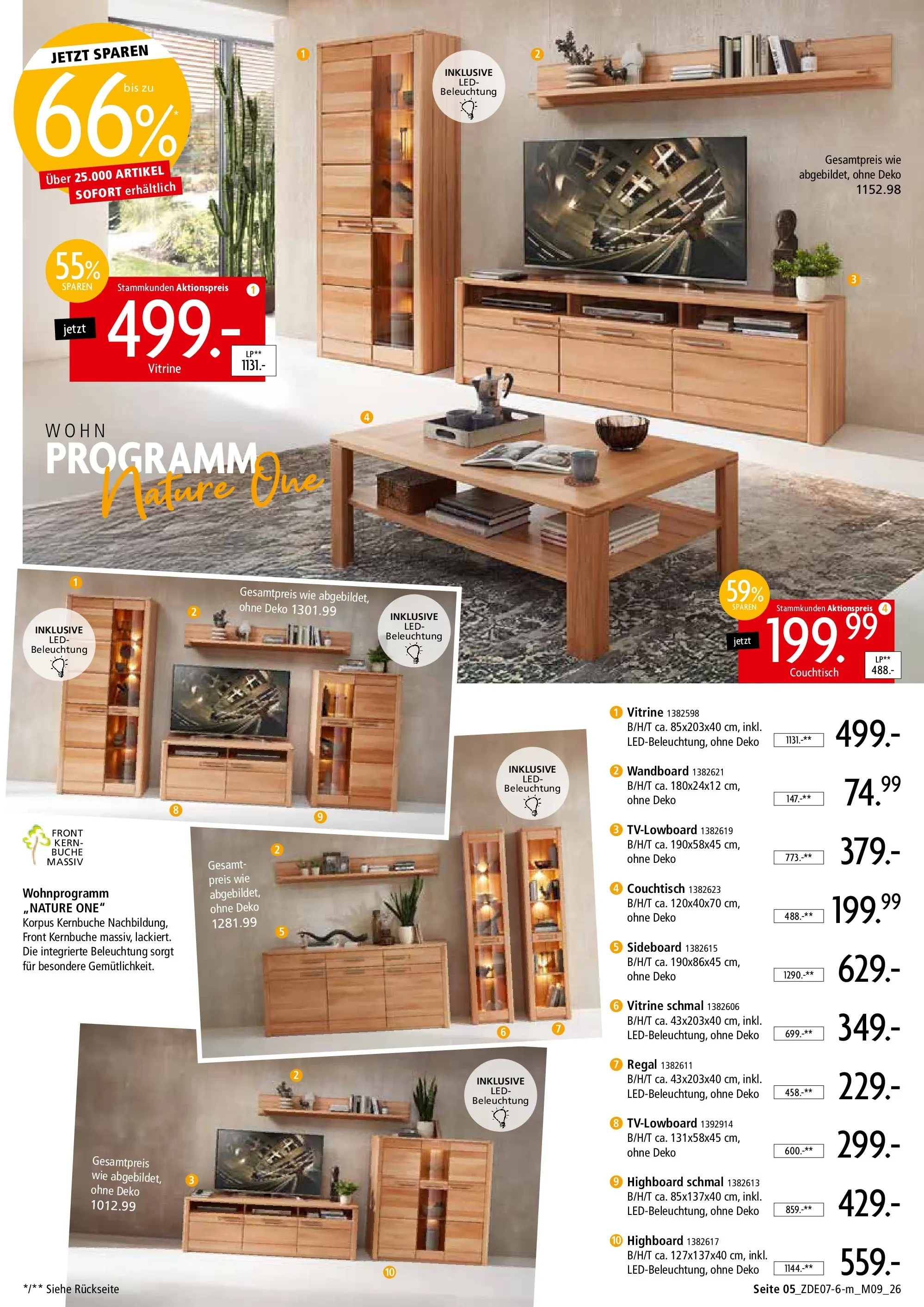 Zurbrüggen - Zurbrüggen: Mitnahme Möbel (ab 10.07.2026) zum Blättern | Seite: 7 | Produkte: Sideboard, Wandboard, Vitrine, Couchtisch