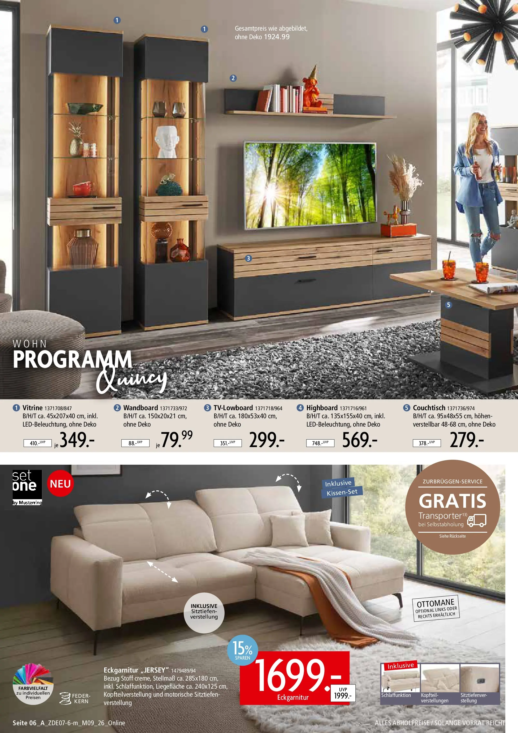 Zurbrüggen - Zurbrüggen: Mitnahme Möbel (ab 10.07.2026) zum Blättern | Seite: 10 | Produkte: HIghboard, Wandboard, Vitrine, Couchtisch