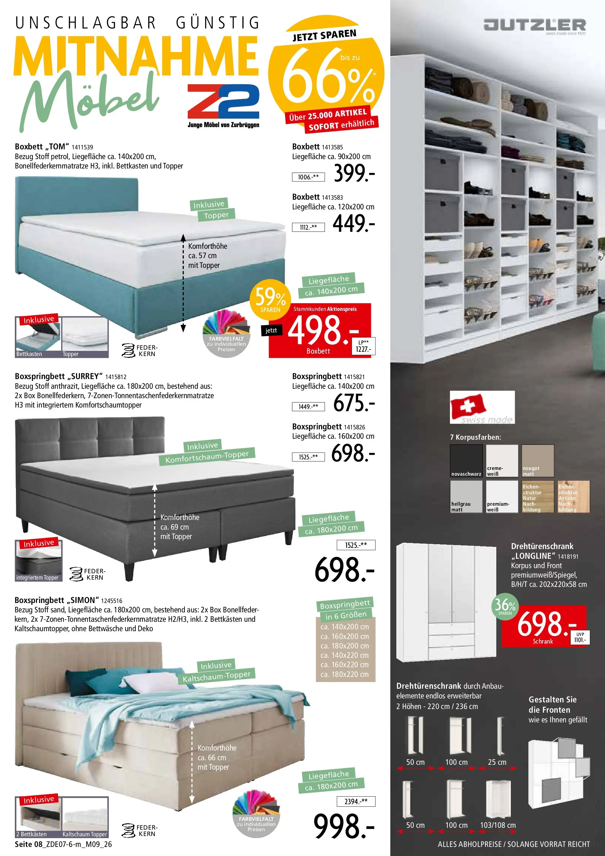 Zurbrüggen - Zurbrüggen: Mitnahme Möbel (ab 10.07.2026) zum Blättern | Seite: 12 | Produkte: Drehtürenschrank, Topper, Schrank, Box