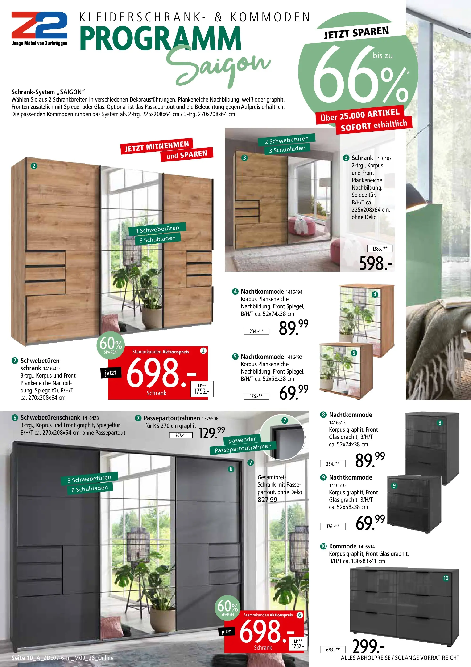 Zurbrüggen - Zurbrüggen: Mitnahme Möbel (ab 10.07.2026) zum Blättern | Seite: 16 | Produkte: Kleiderschrank, Kommode, Schwebetürenschrank, Schrank