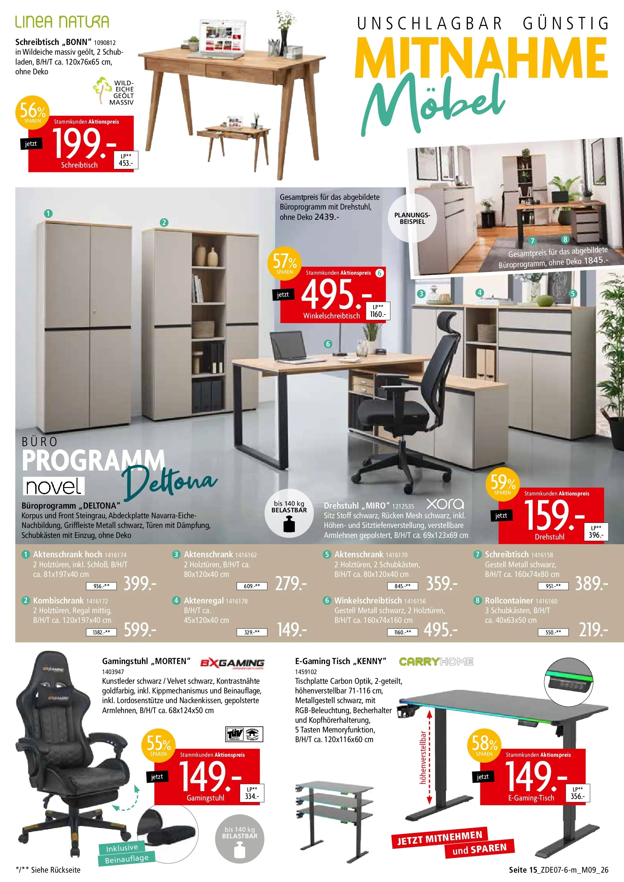 Zurbrüggen - Zurbrüggen: Mitnahme Möbel (ab 10.07.2026) zum Blättern | Seite: 25 | Produkte: Regal, Tisch, Gamingstuhl, Aktenregal