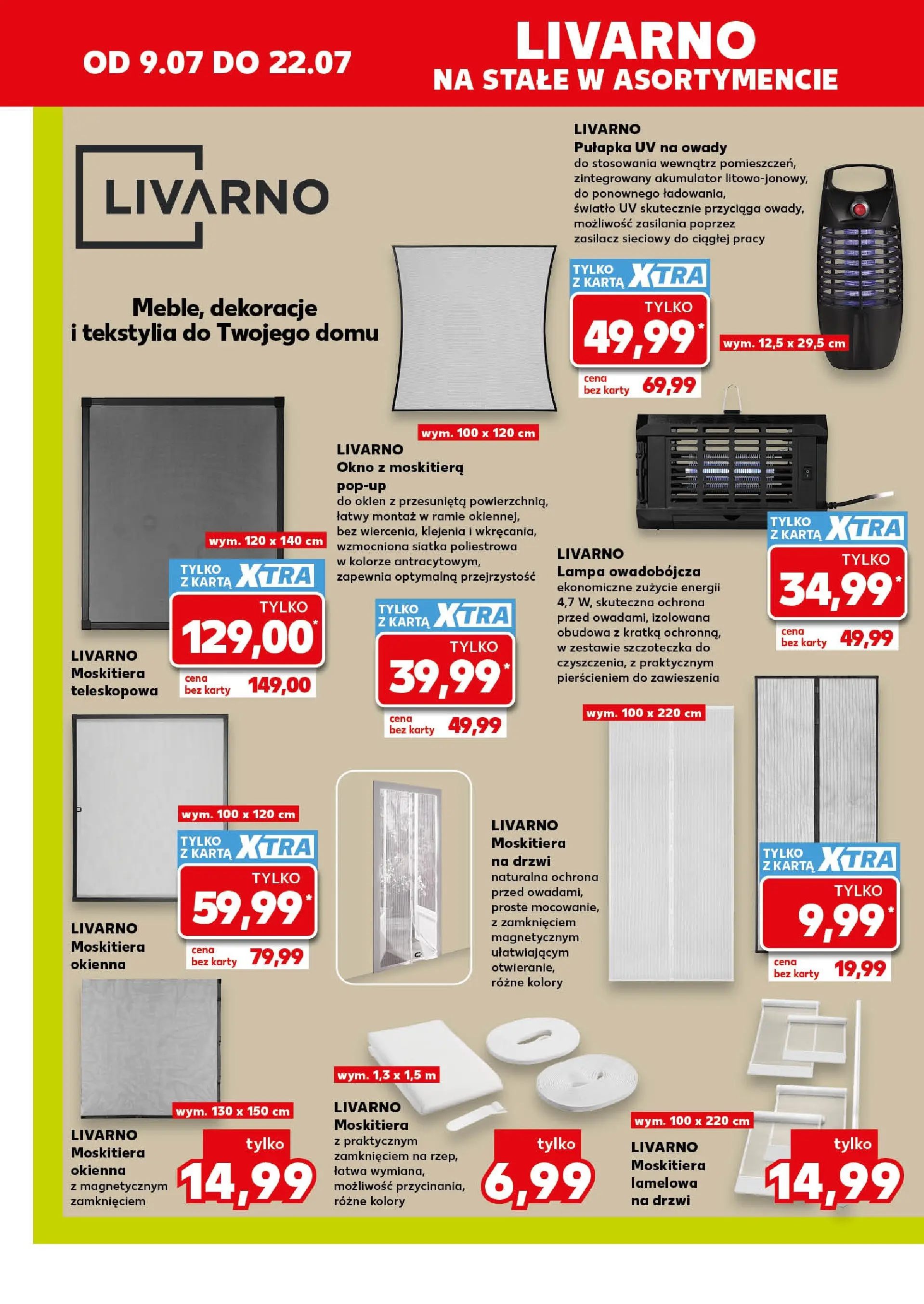 Kaufland gazetka - Złap Okazje od 09.07.2026 - od jutra PDF | Strona: 14 | Produkty: Karta, Lampa, Moskitiera na drzwi, Tekstylia