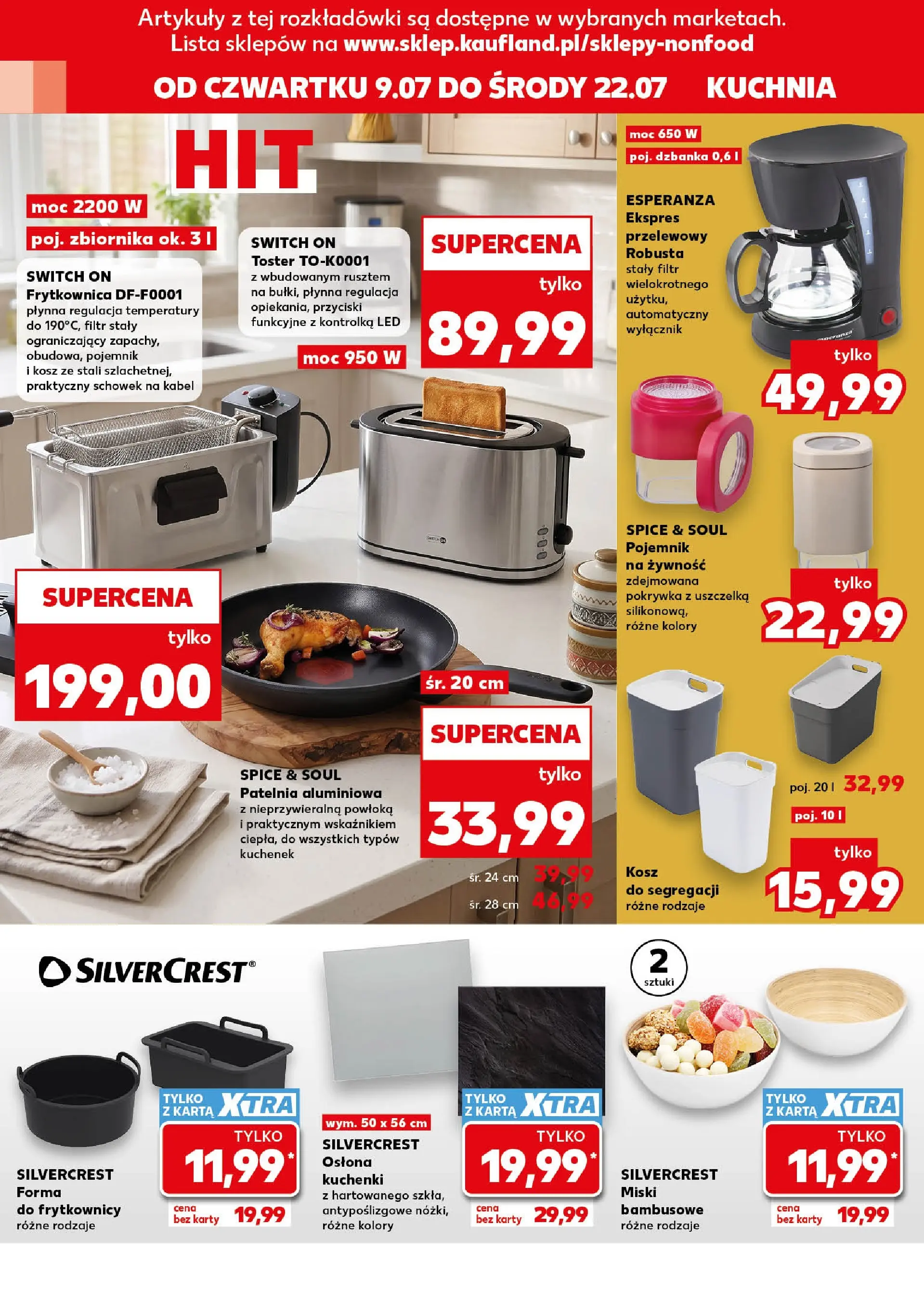 Kaufland gazetka - Złap Okazje od 09.07.2026 - od jutra PDF | Strona: 18 | Produkty: Karta, Toster, Kosz, Patelnia