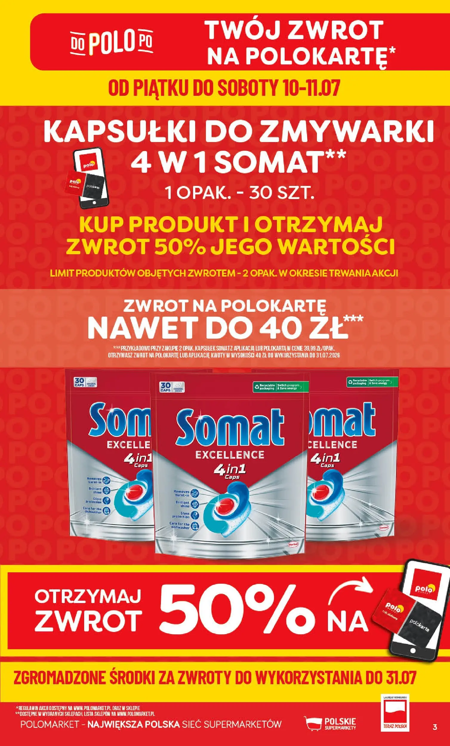 Nowa POLOmarket gazetka od jutra (08.07.2026) | Strona: 3 | Produkty: Kapsułki do zmywarki Nowa POLOmarket gazetka od jutra 08.07.2026 | Strona: 3 | Produkty: Kapsułki do zmywarki