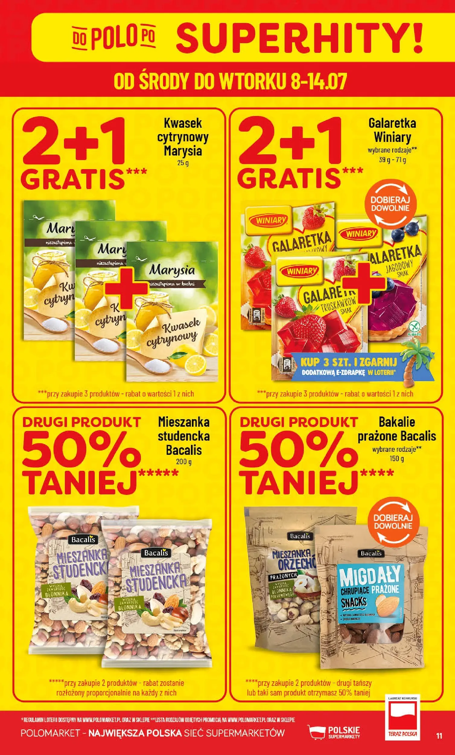 Nowa POLOmarket gazetka od jutra (08.07.2026) | Strona: 11 | Produkty: Galaretka, Kwasek cytrynowy Nowa POLOmarket gazetka od jutra 08.07.2026 | Strona: 11 | Produkty: Galaretka, Kwasek cytrynowy