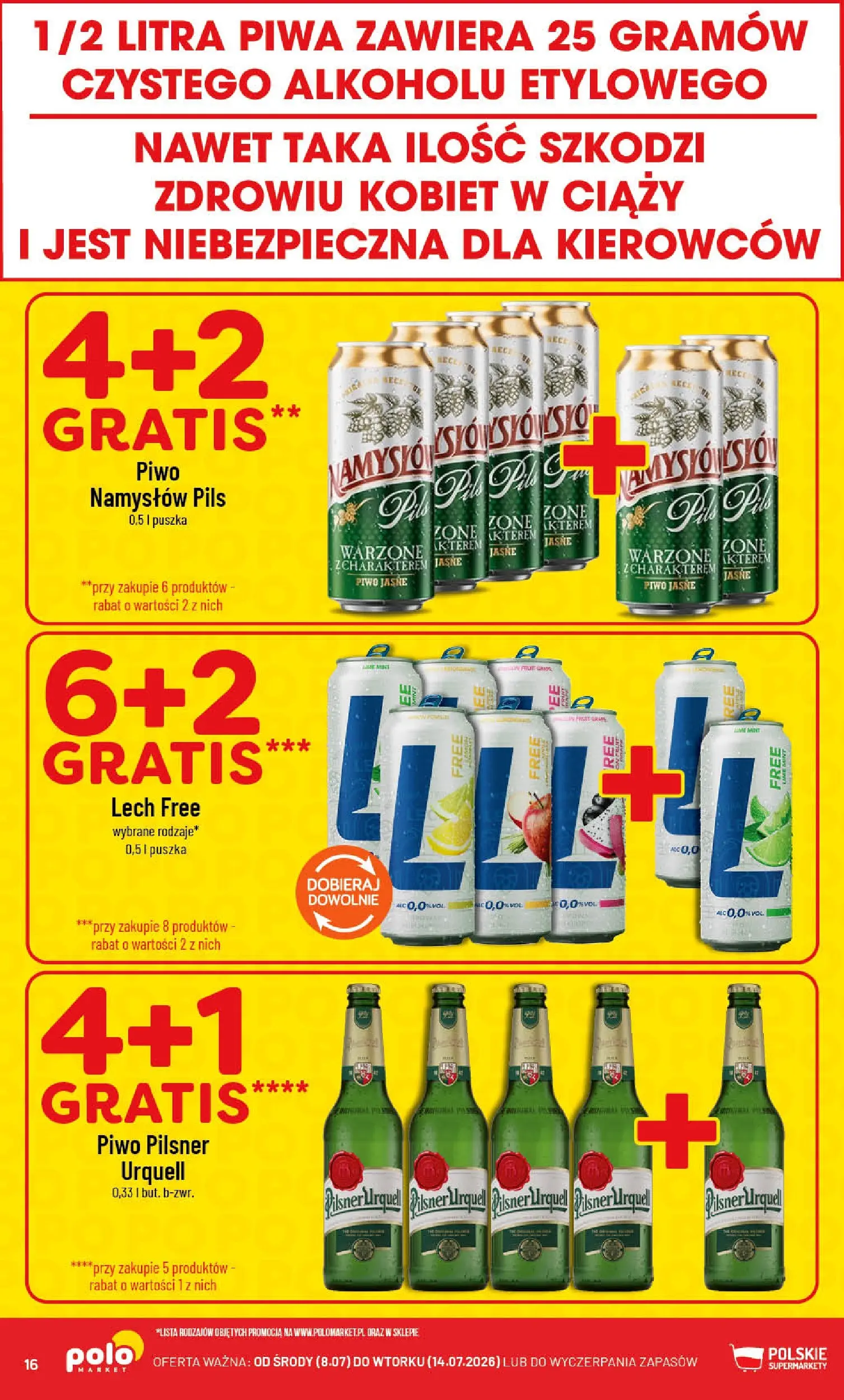 Nowa POLOmarket gazetka od jutra (08.07.2026) | Strona: 16 | Produkty: Piwo Nowa POLOmarket gazetka od jutra 08.07.2026 | Strona: 16 | Produkty: Piwo