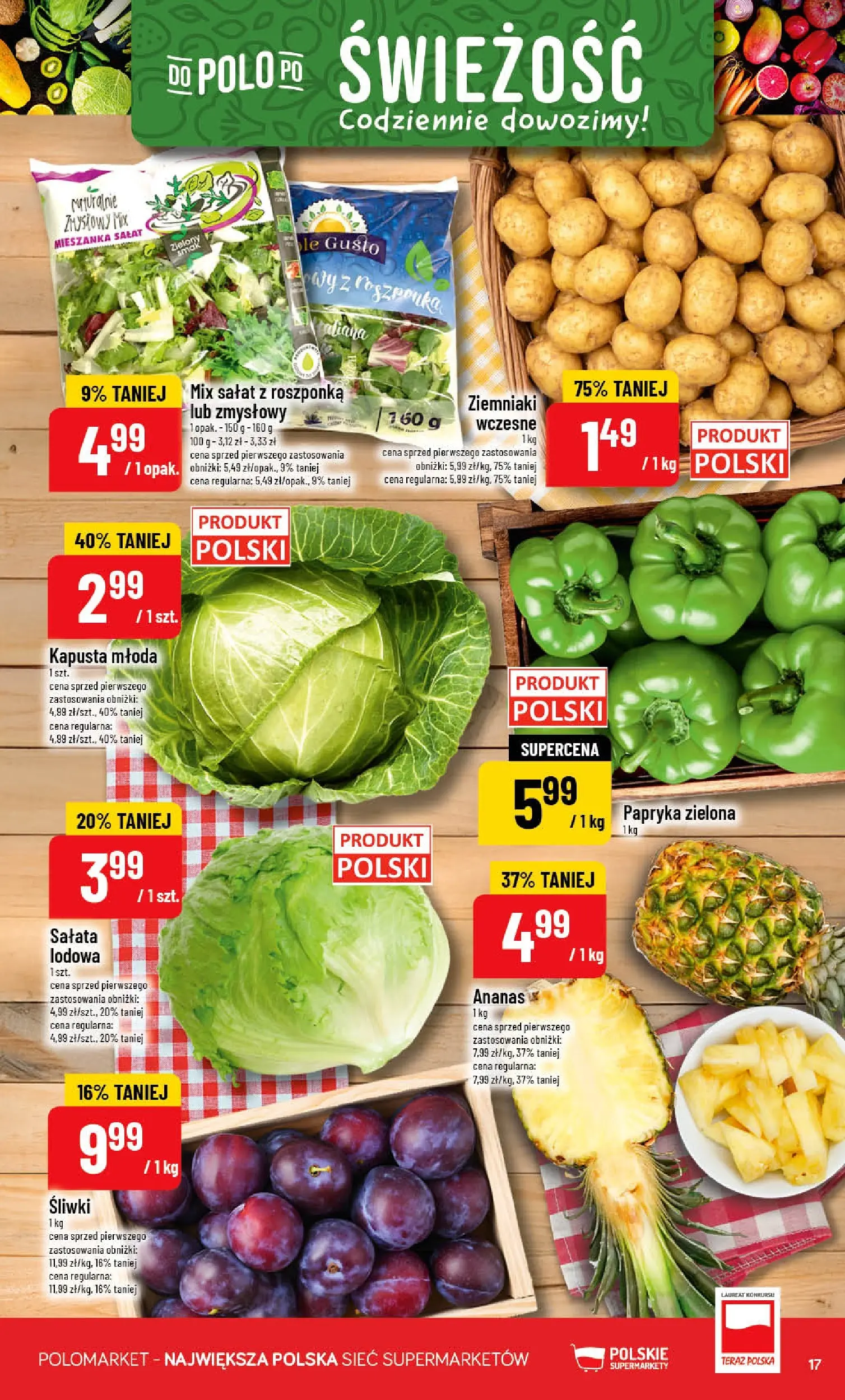 Nowa POLOmarket gazetka od jutra (08.07.2026) | Strona: 17 | Produkty: Kapusta, Papryka, Śliwki, Ziemniaki Nowa POLOmarket gazetka od jutra 08.07.2026 | Strona: 17 | Produkty: Kapusta, Papryka, Śliwki, Ziemniaki