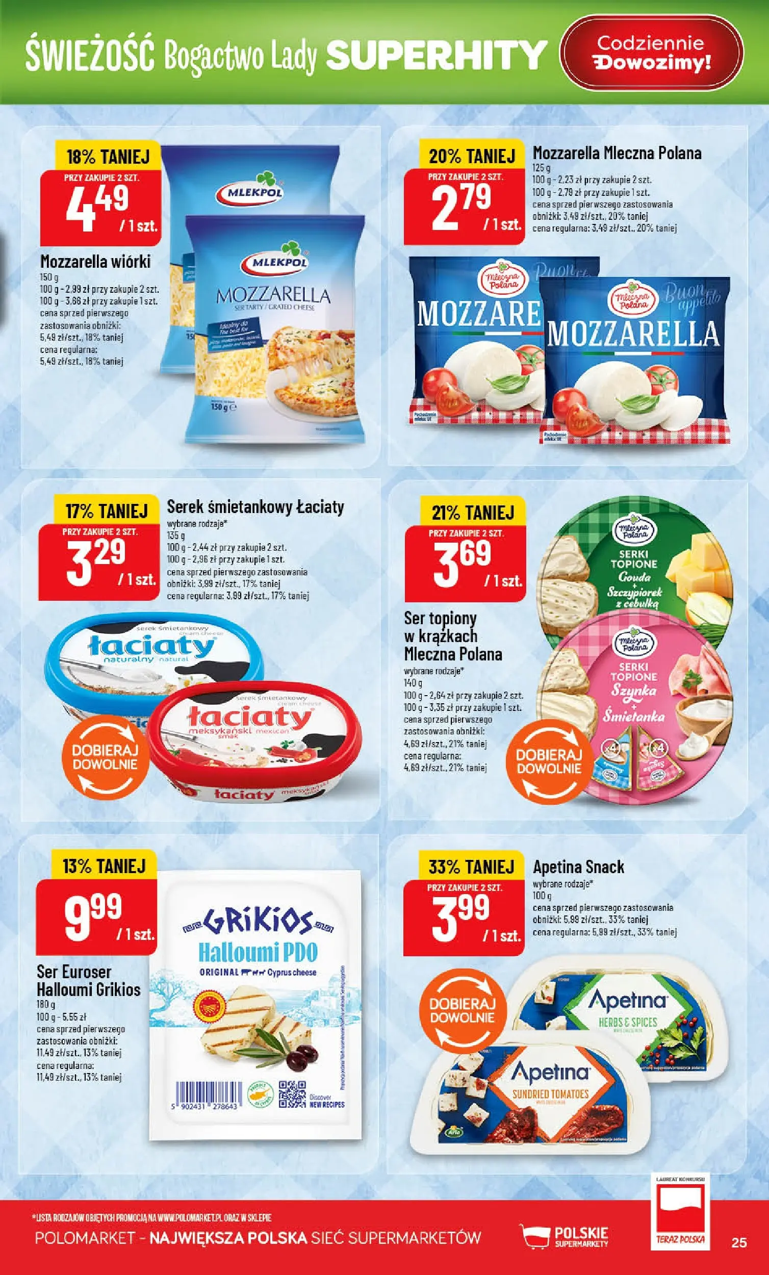 Nowa POLOmarket gazetka od jutra (08.07.2026) | Strona: 25 | Produkty: Halloumi, Mozzarella wiórki, Ser, Mozzarella Nowa POLOmarket gazetka od jutra 08.07.2026 | Strona: 25 | Produkty: Halloumi, Mozzarella wiórki, Ser, Mozzarella