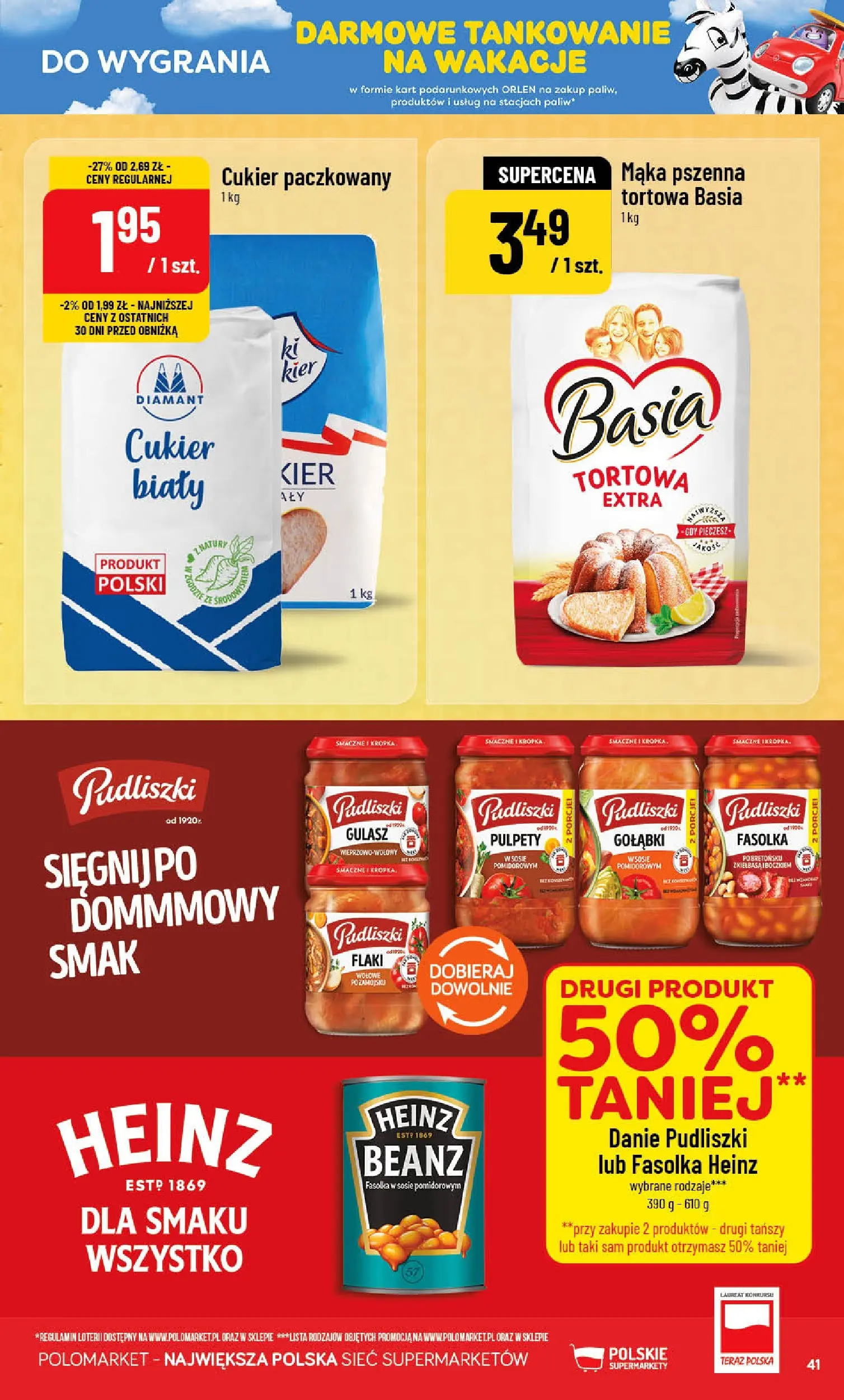 Nowa POLOmarket gazetka od jutra (08.07.2026) | Strona: 41 | Produkty: Fasolka heinz, Cukier biały, Gulasz, Cukier Nowa POLOmarket gazetka od jutra 08.07.2026 | Strona: 41 | Produkty: Fasolka heinz, Cukier biały, Gulasz, Cukier