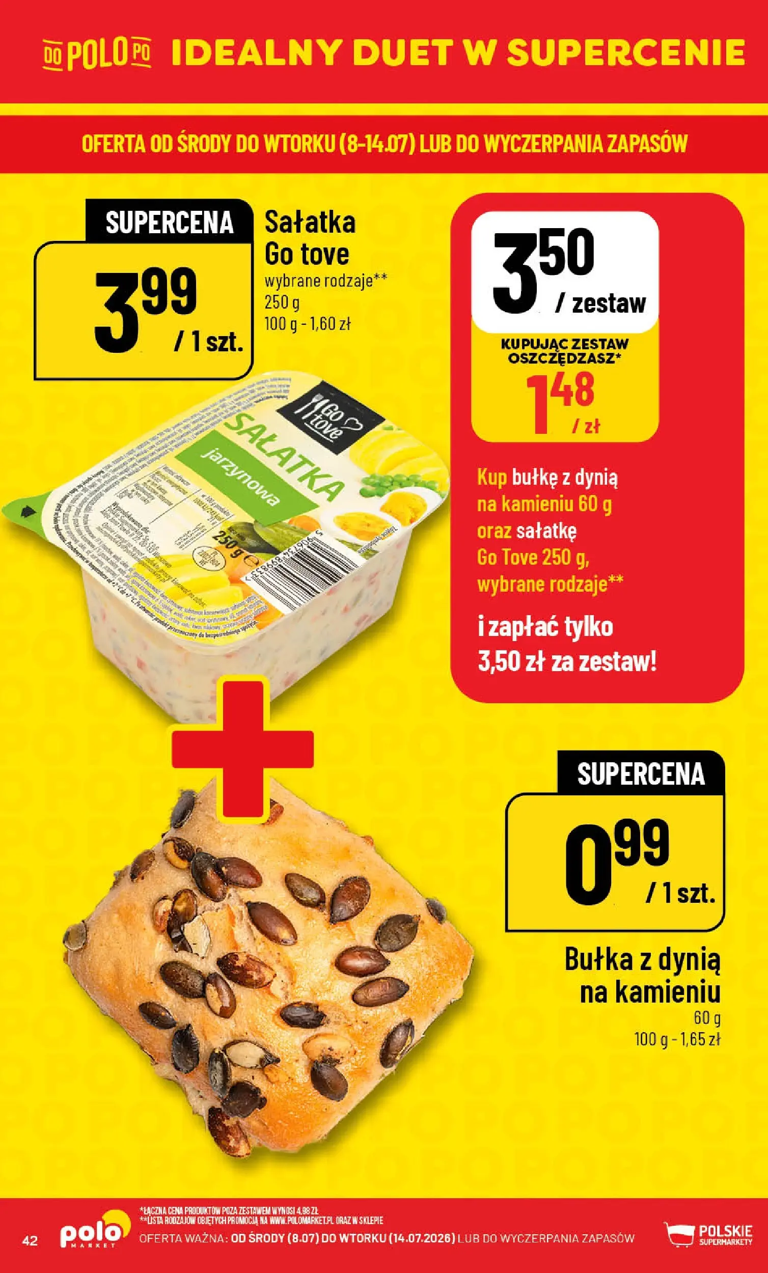 Nowa POLOmarket gazetka od jutra (08.07.2026) | Strona: 42 | Produkty: Dynia, Bułka, Sałatka Nowa POLOmarket gazetka od jutra 08.07.2026 | Strona: 42 | Produkty: Dynia, Bułka, Sałatka