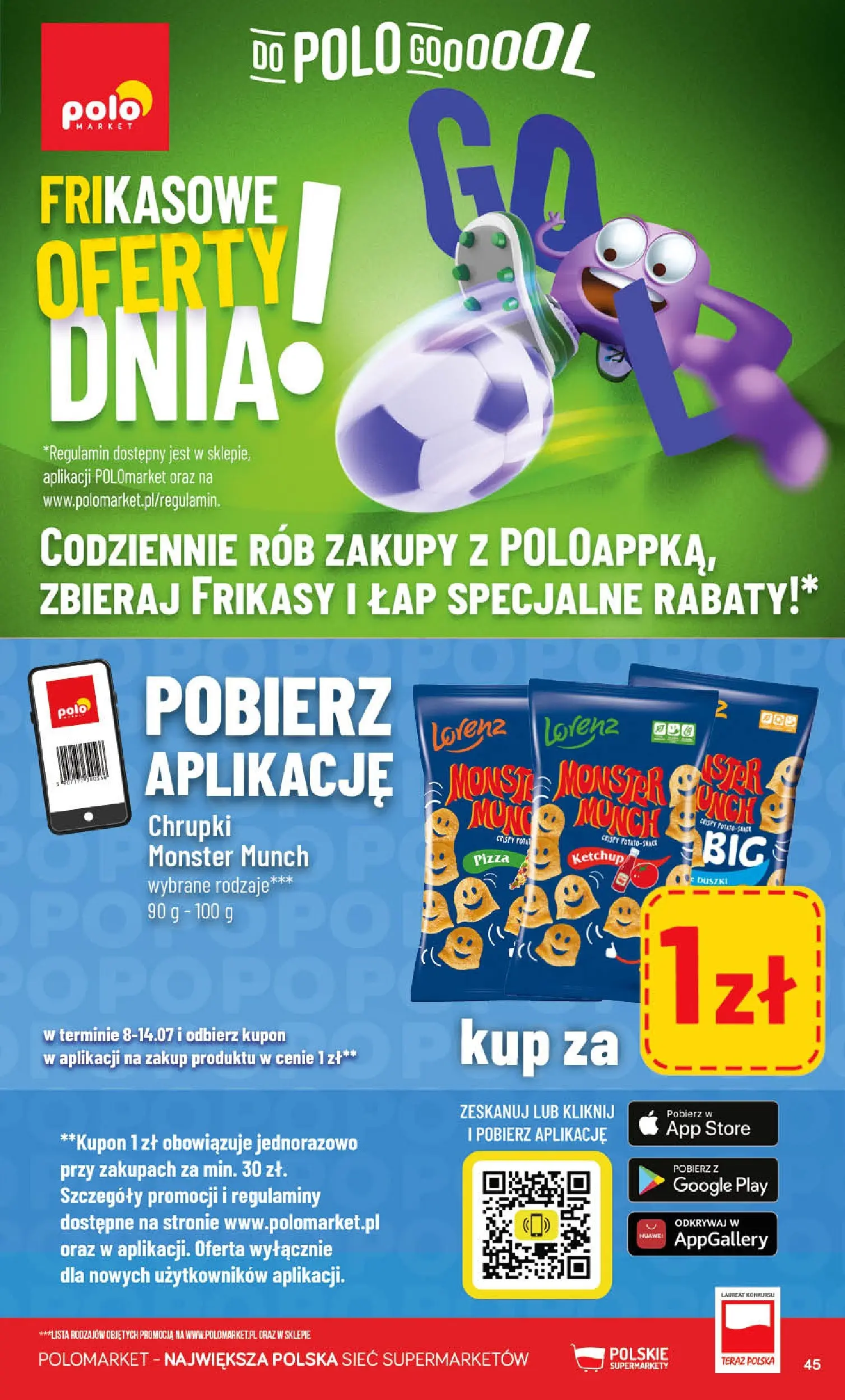 Nowa POLOmarket gazetka od jutra (08.07.2026) | Strona: 45 | Produkty: Ketchup, Chrupki, Pizza Nowa POLOmarket gazetka od jutra 08.07.2026 | Strona: 45 | Produkty: Ketchup, Chrupki, Pizza