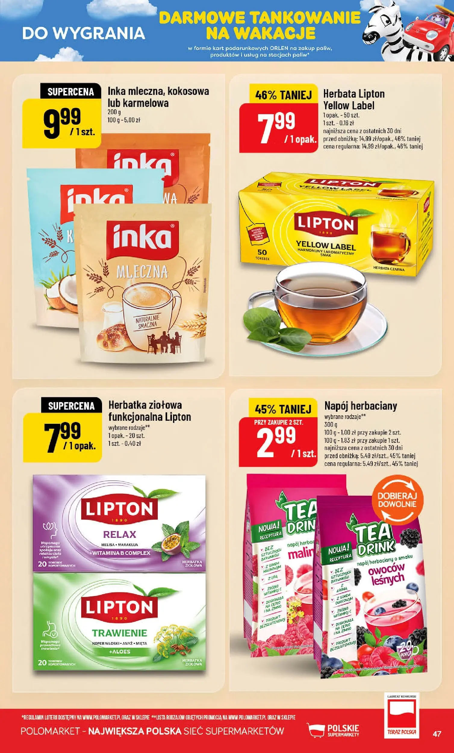 Nowa POLOmarket gazetka od jutra (08.07.2026) | Strona: 47 | Produkty: Aloes, Mięta, Herbata lipton, Herbata Nowa POLOmarket gazetka od jutra 08.07.2026 | Strona: 47 | Produkty: Aloes, Mięta, Herbata lipton, Herbata