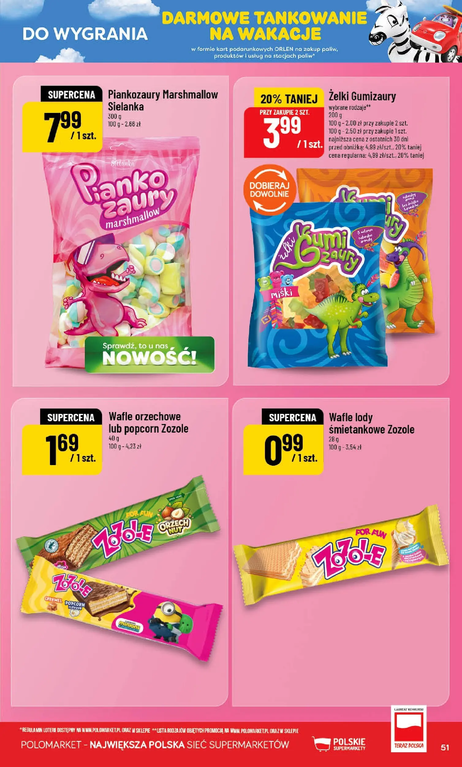 Nowa POLOmarket gazetka od jutra (08.07.2026) | Strona: 51 | Produkty: Wafle, Żelki, Popcorn, Lody Nowa POLOmarket gazetka od jutra 08.07.2026 | Strona: 51 | Produkty: Wafle, Żelki, Popcorn, Lody