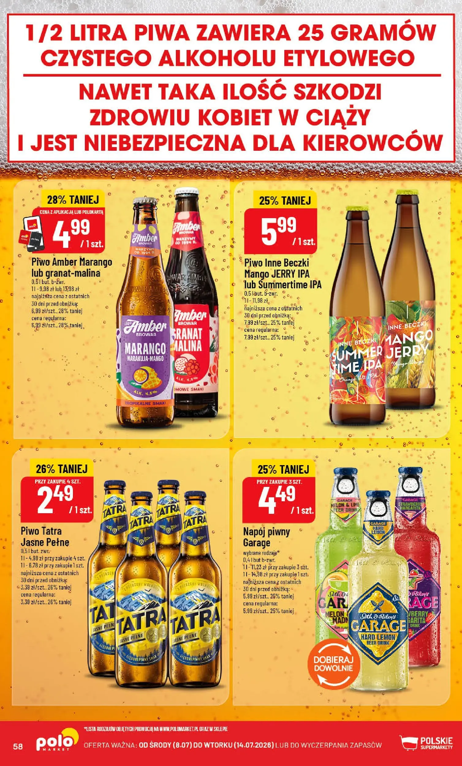 Nowa POLOmarket gazetka od jutra (08.07.2026) | Strona: 58 | Produkty: Mango, Melon, Malina, Piwo Nowa POLOmarket gazetka od jutra 08.07.2026 | Strona: 58 | Produkty: Mango, Melon, Malina, Piwo