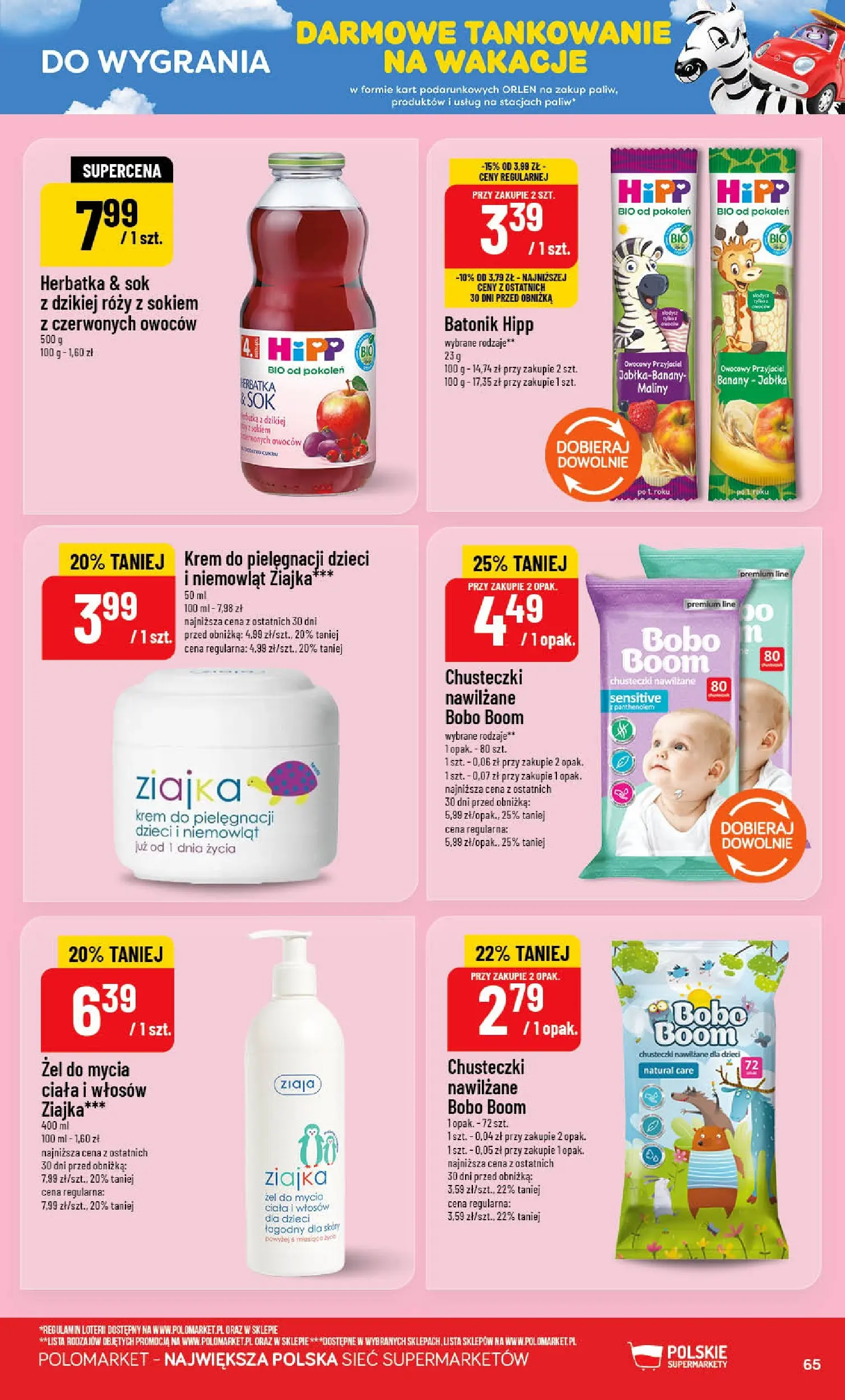 Nowa POLOmarket gazetka od jutra (08.07.2026) | Strona: 65 | Produkty: Sok, Jabłka, Banany, Krem Nowa POLOmarket gazetka od jutra 08.07.2026 | Strona: 65 | Produkty: Sok, Jabłka, Banany, Krem