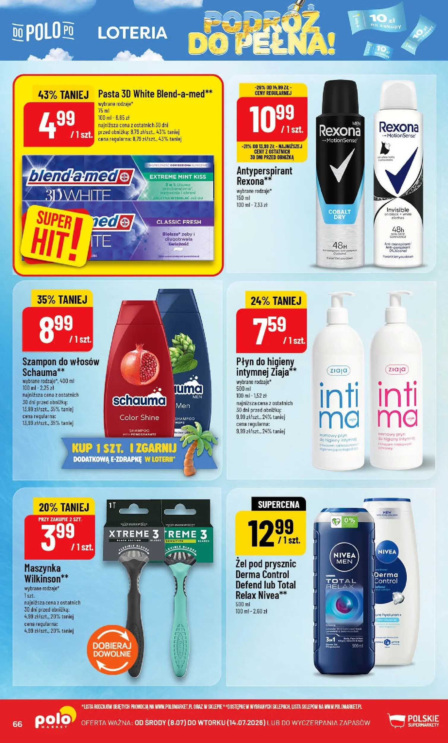 Nowa POLOmarket gazetka od jutra (08.07.2026) | Strona: 66 | Produkty: Prysznic, Szampon, Żel pod prysznic, Antyperspirant Nowa POLOmarket gazetka od jutra 08.07.2026 | Strona: 66 | Produkty: Prysznic, Szampon, Żel pod prysznic, Antyperspirant