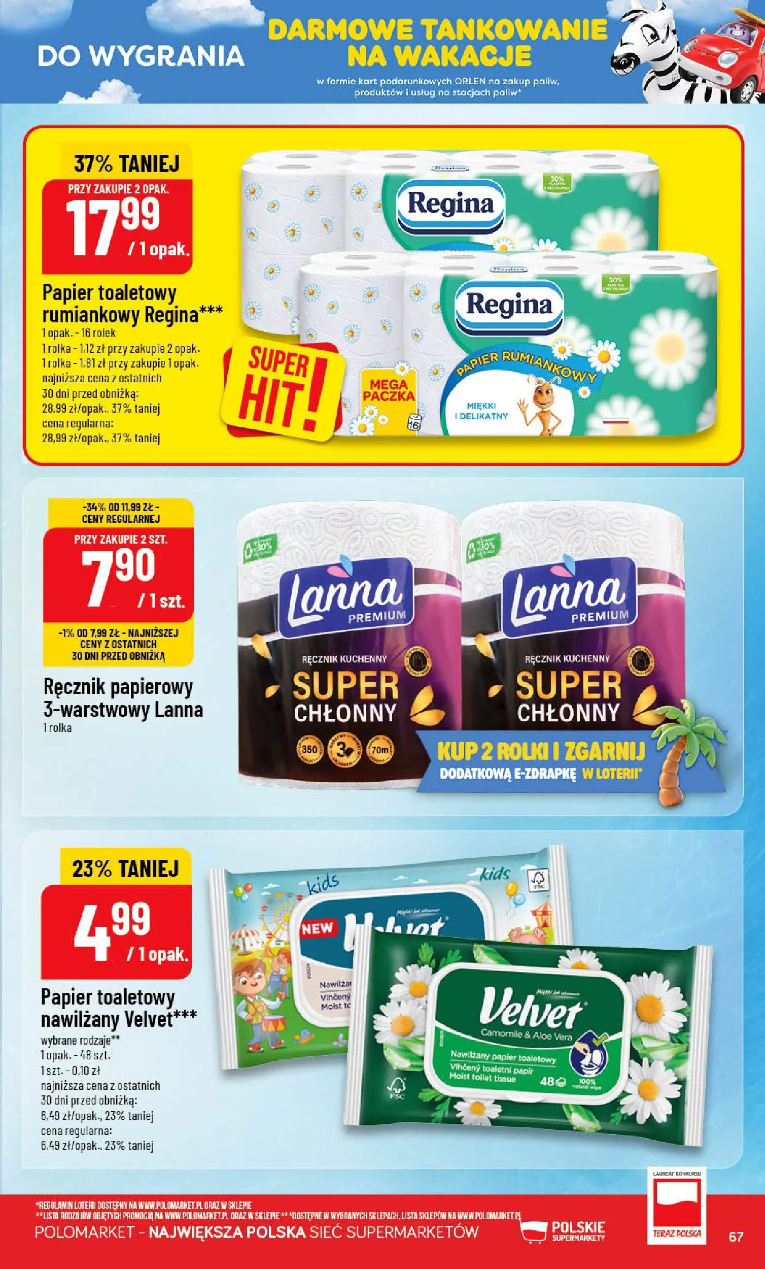 Nowa POLOmarket gazetka od jutra (08.07.2026) | Strona: 67 | Produkty: Papier toaletowy, Rolki, Ręcznik papierowy Nowa POLOmarket gazetka od jutra 08.07.2026 | Strona: 67 | Produkty: Papier toaletowy, Rolki, Ręcznik papierowy