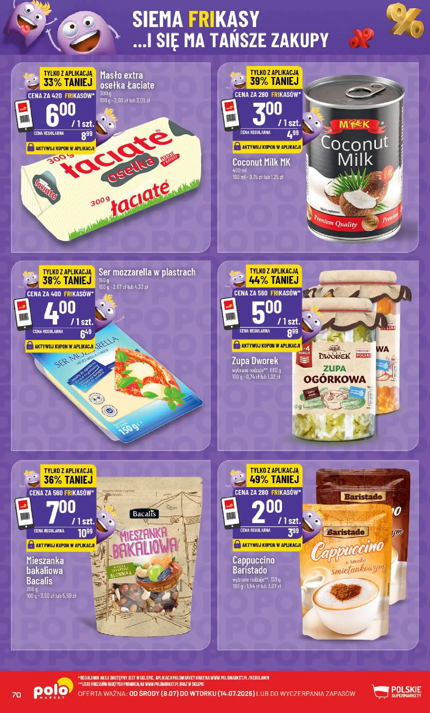 Nowa POLOmarket gazetka od jutra (08.07.2026) | Strona: 70 | Produkty: Cappuccino, Zupa, Masło, Ser Nowa POLOmarket gazetka od jutra 08.07.2026 | Strona: 70 | Produkty: Cappuccino, Zupa, Masło, Ser