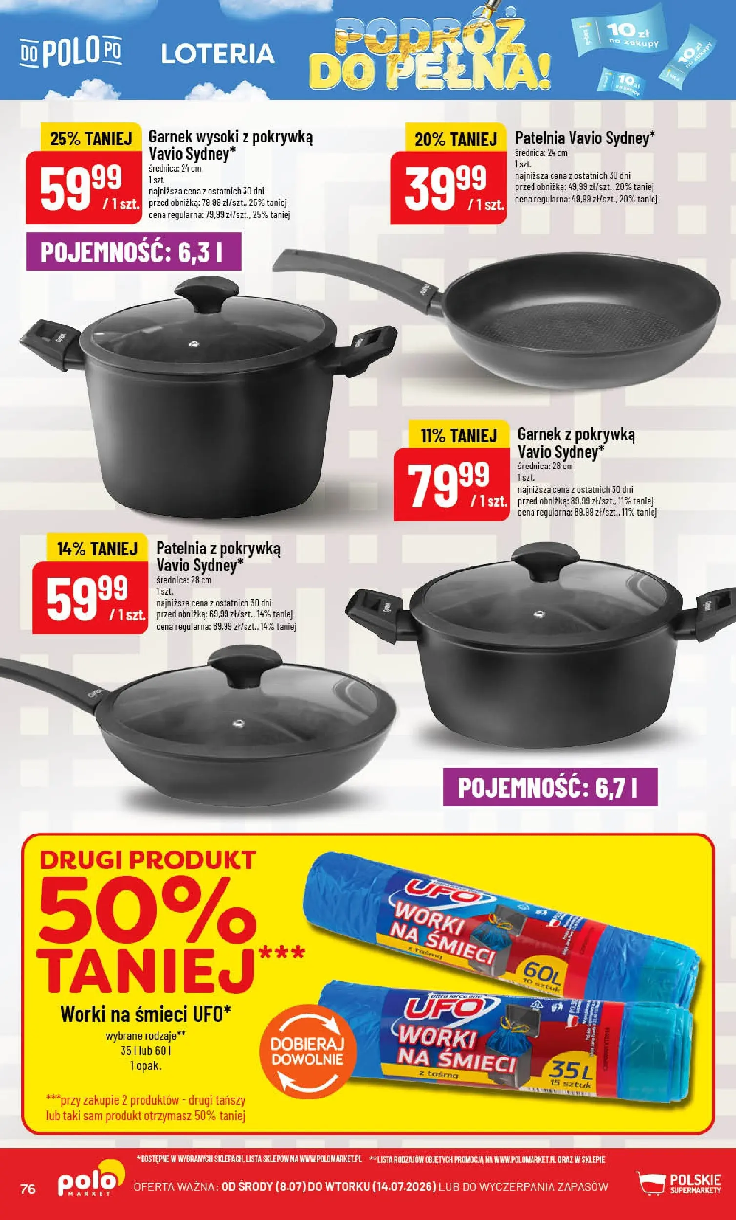 Nowa POLOmarket gazetka od jutra (08.07.2026) | Strona: 76 | Produkty: Garnek, Patelnia Nowa POLOmarket gazetka od jutra 08.07.2026 | Strona: 76 | Produkty: Garnek, Patelnia