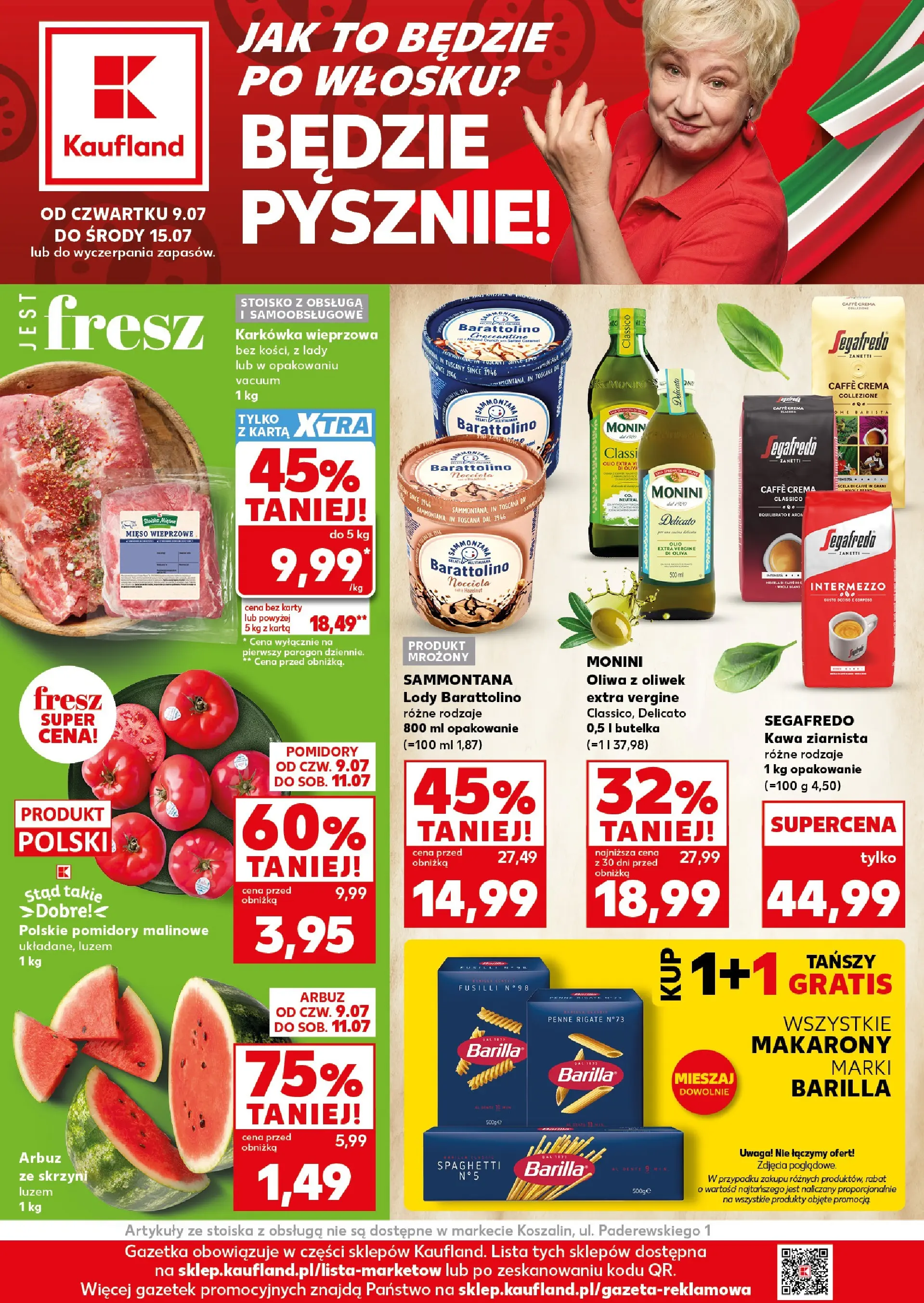 Kaufland gazetka (09.07.2026) - od jutra | Strona: 1 | Produkty: Arbuz, Oliwa z oliwek, Kawa ziarnista, Pomidory Kaufland gazetka od 09.07.2026 - od jutra PDF | Strona: 1 | Produkty: Arbuz, Oliwa z oliwek, Kawa ziarnista, Pomidory