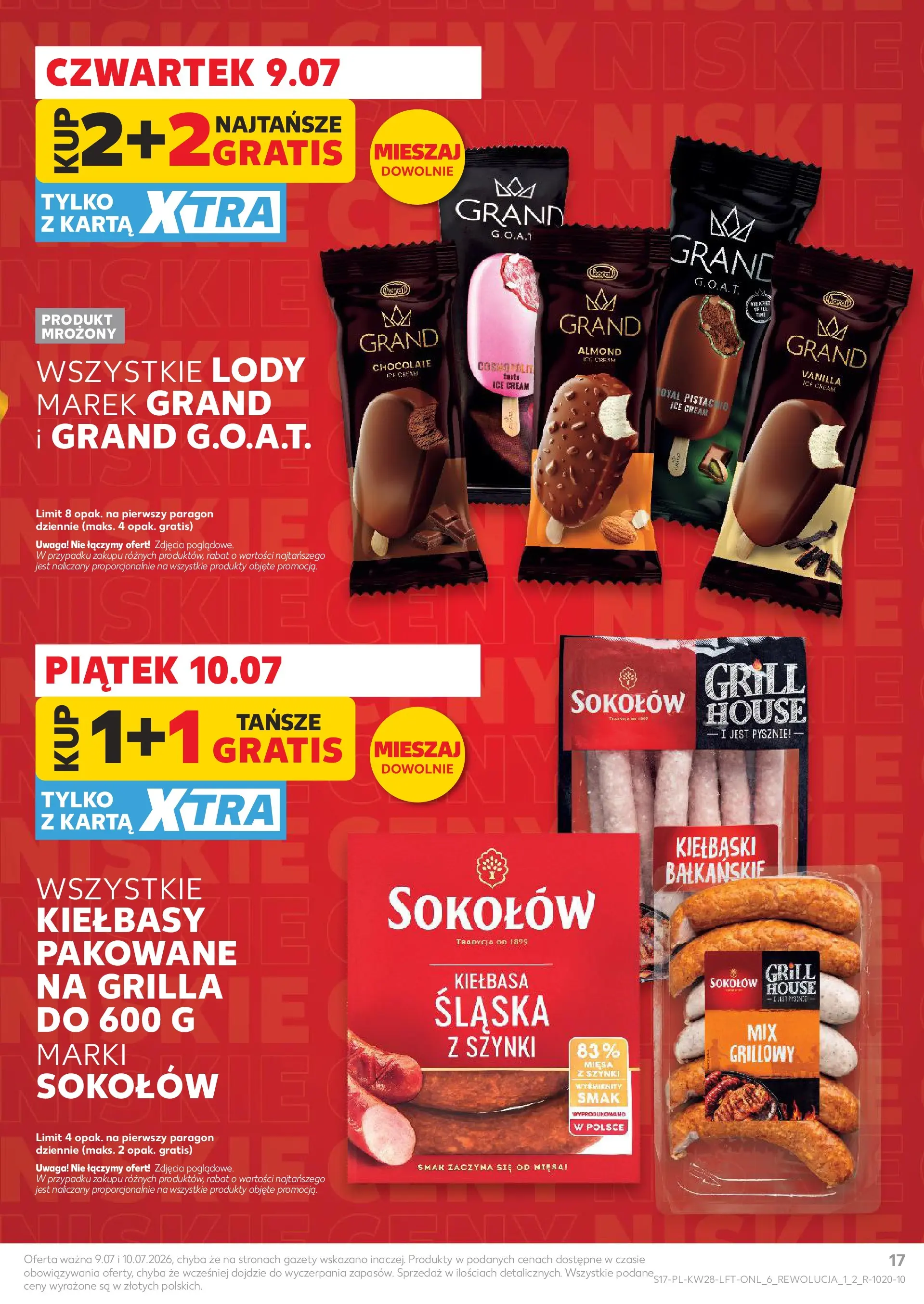 Kaufland gazetka (09.07.2026) - od jutra | Strona: 17 | Produkty: Karta, Kiełbaski, Kiełbasa śląska, Lody Kaufland gazetka od 09.07.2026 - od jutra PDF | Strona: 17 | Produkty: Karta, Kiełbaski, Kiełbasa śląska, Lody