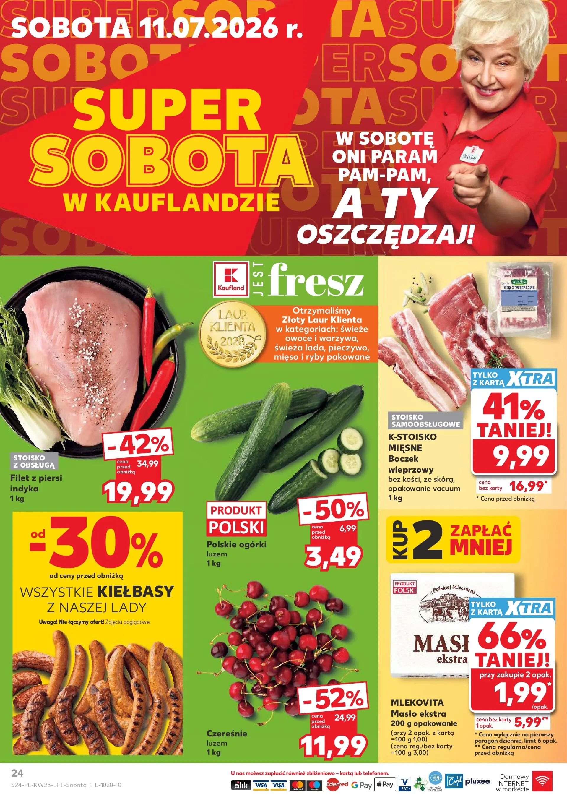 Kaufland gazetka (09.07.2026) - od jutra | Strona: 24 | Produkty: Mięso, Boczek, Ryby, Ogórki Kaufland gazetka od 09.07.2026 - od jutra PDF | Strona: 24 | Produkty: Mięso, Boczek, Ryby, Ogórki