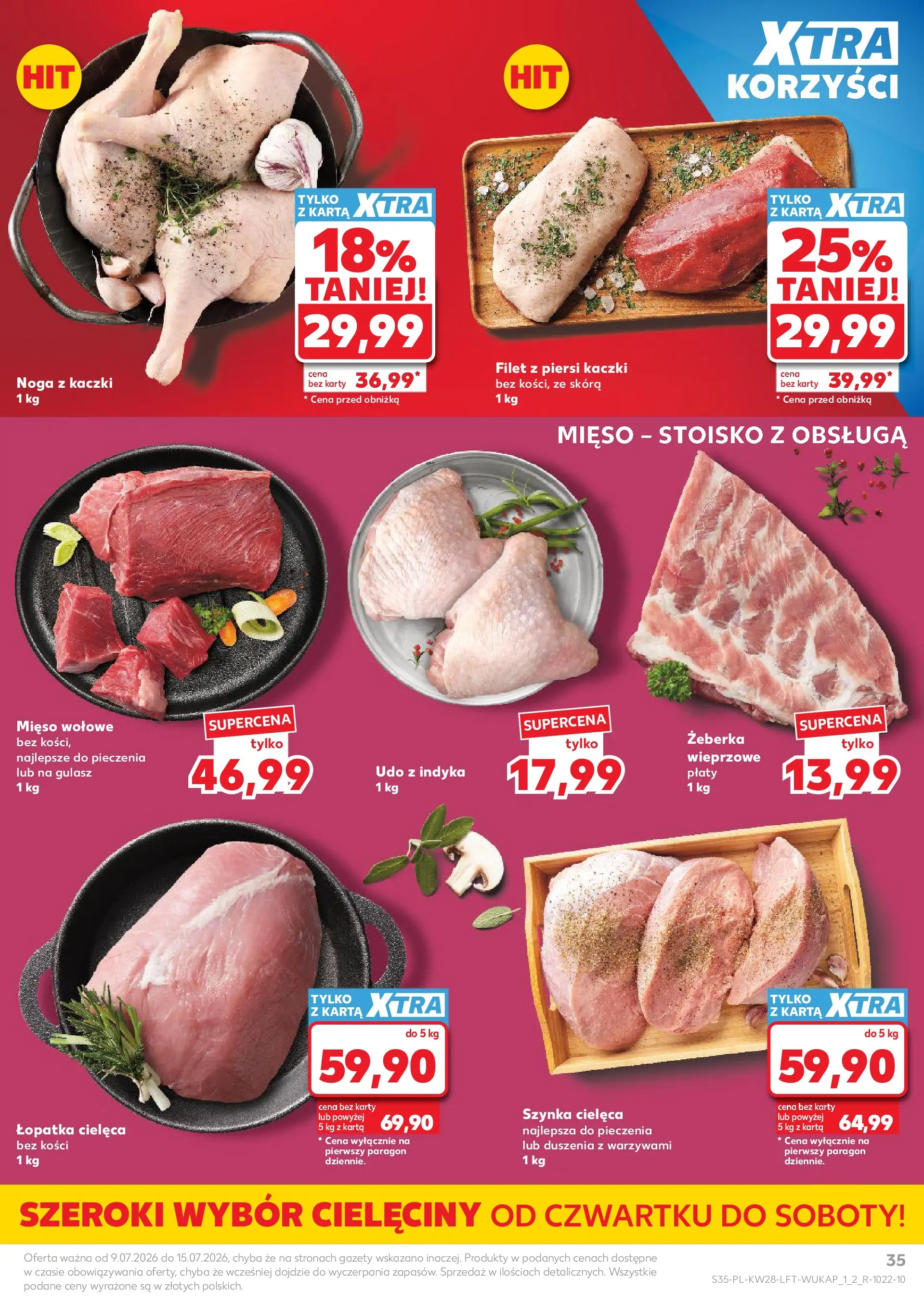 Kaufland gazetka (09.07.2026) - od jutra | Strona: 35 | Produkty: Piersi, Mięso, Noga z kaczki, Szynka Kaufland gazetka od 09.07.2026 - od jutra PDF | Strona: 35 | Produkty: Piersi, Mięso, Noga z kaczki, Szynka