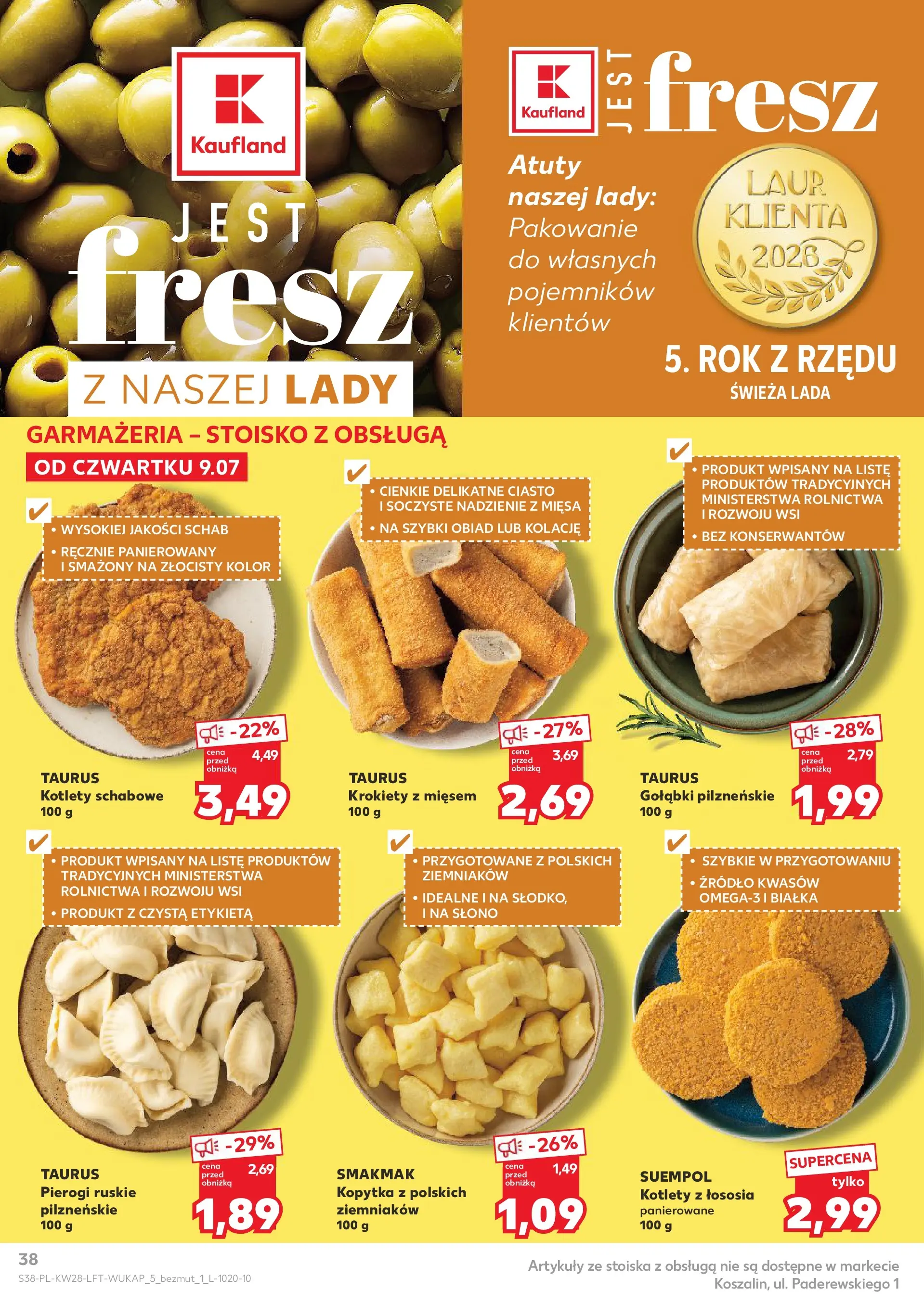 Kaufland gazetka (09.07.2026) - od jutra | Strona: 38 | Produkty: Schab, Pierogi, Krokiety, Kotlety Kaufland gazetka od 09.07.2026 - od jutra PDF | Strona: 38 | Produkty: Schab, Pierogi, Krokiety, Kotlety