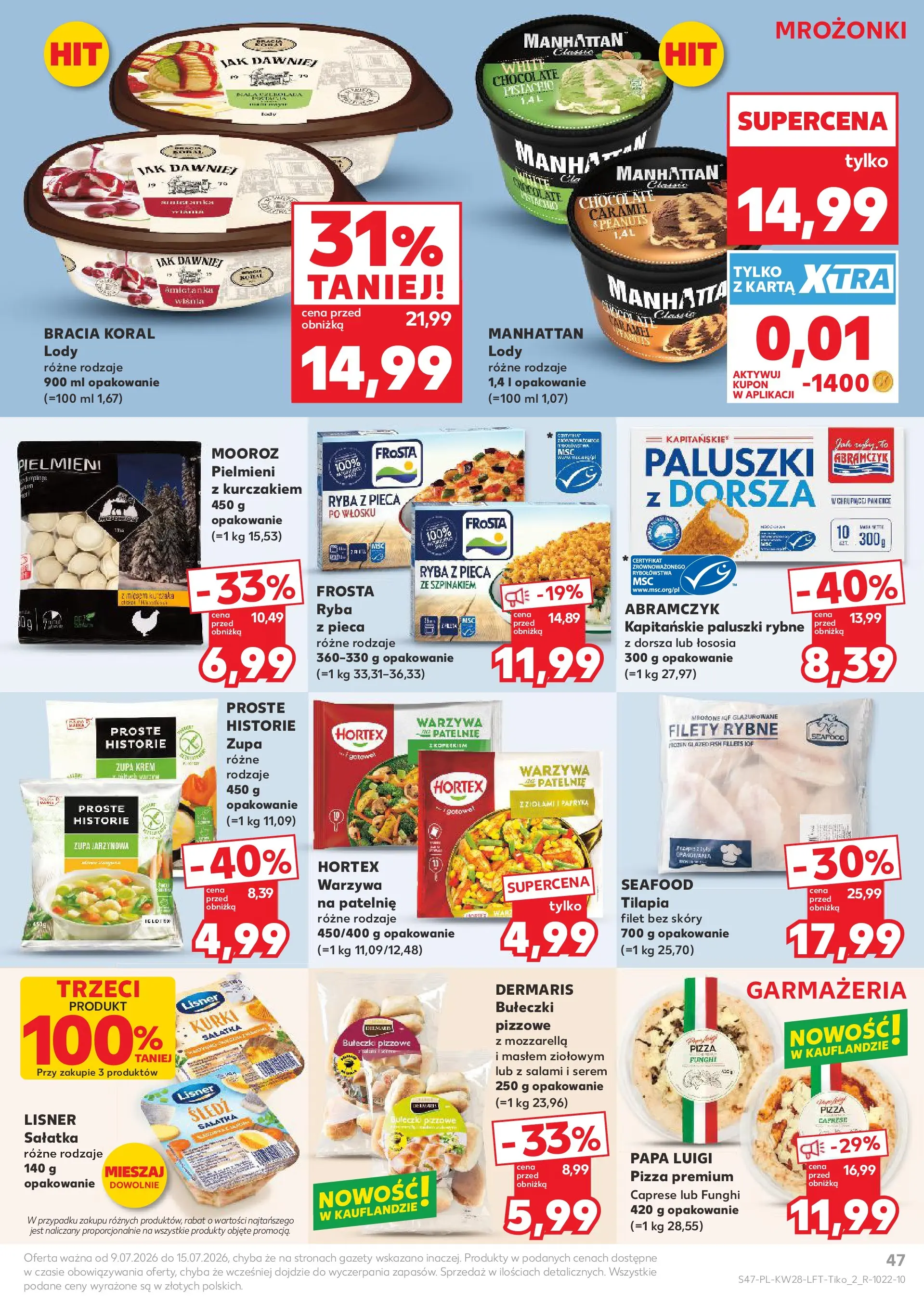 Kaufland gazetka (09.07.2026) - od jutra | Strona: 47 | Produkty: Karta, Śledź, Paluszki rybne, Zupa Kaufland gazetka od 09.07.2026 - od jutra PDF | Strona: 47 | Produkty: Karta, Śledź, Paluszki rybne, Zupa