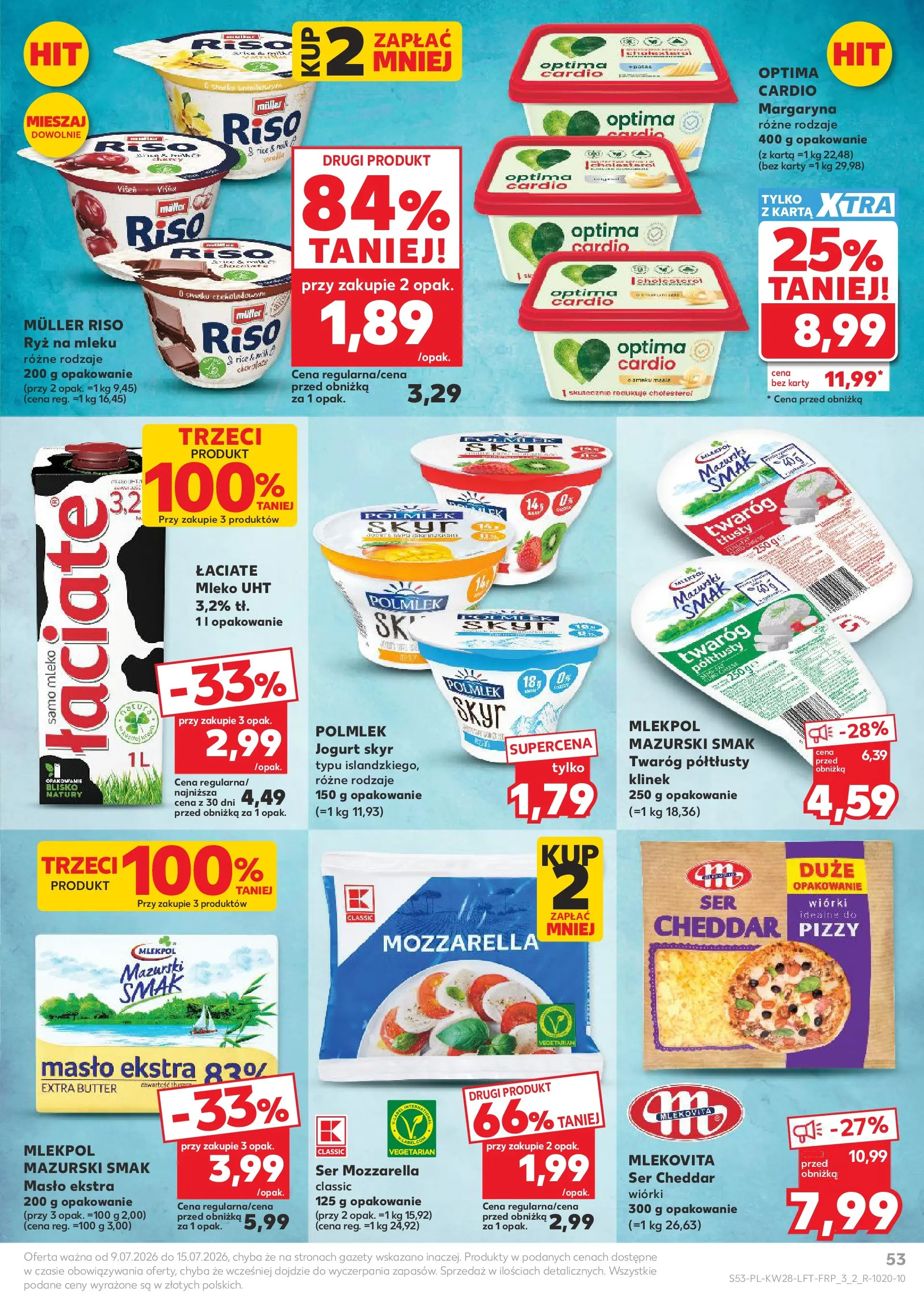 Kaufland gazetka (09.07.2026) - od jutra | Strona: 53 | Produkty: Mleko, Ser, Twaróg, Ser cheddar Kaufland gazetka od 09.07.2026 - od jutra PDF | Strona: 53 | Produkty: Mleko, Ser, Twaróg, Ser cheddar