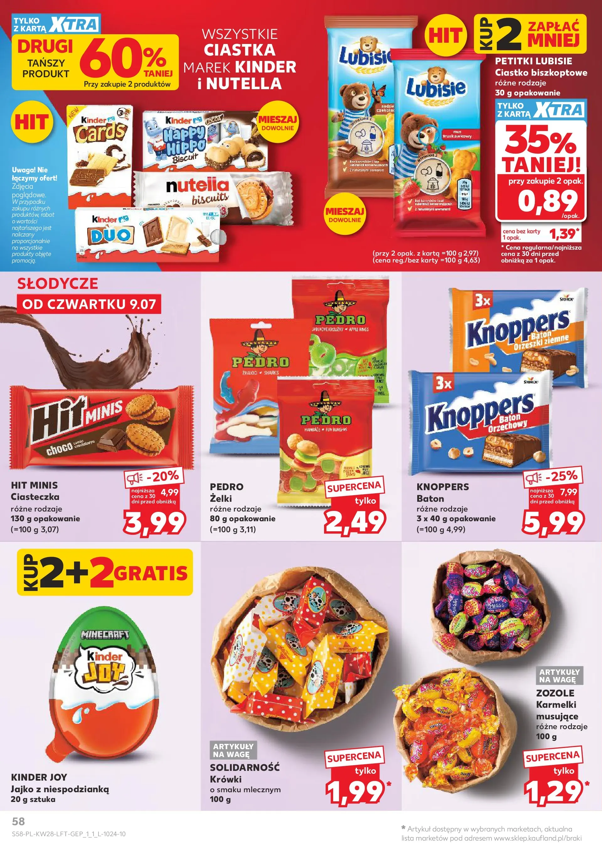 Kaufland gazetka (09.07.2026) - od jutra | Strona: 58 | Produkty: Karta, Słodycze, Kinder Joy, Ciasteczka Kaufland gazetka od 09.07.2026 - od jutra PDF | Strona: 58 | Produkty: Karta, Słodycze, Kinder Joy, Ciasteczka
