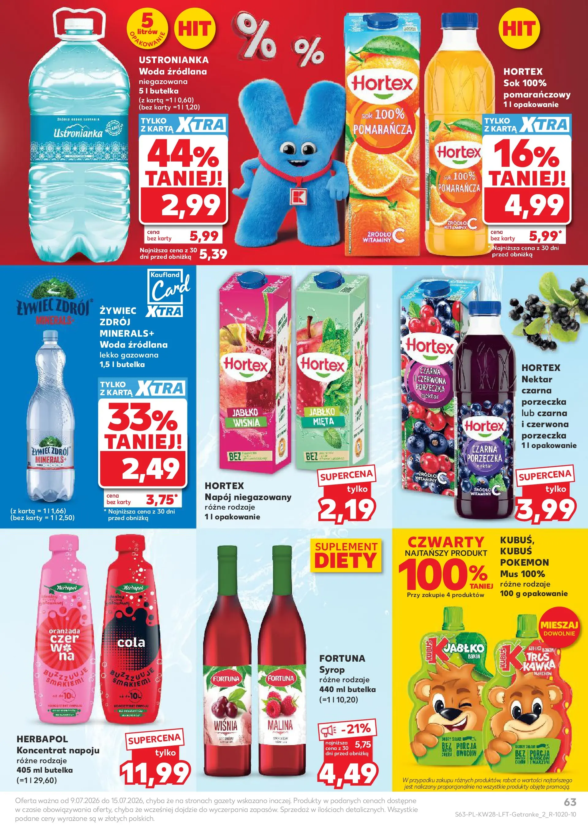 Kaufland gazetka (09.07.2026) - od jutra | Strona: 63 | Produkty: Karta, Porzeczka, Sok, Banan Kaufland gazetka od 09.07.2026 - od jutra PDF | Strona: 63 | Produkty: Karta, Porzeczka, Sok, Banan
