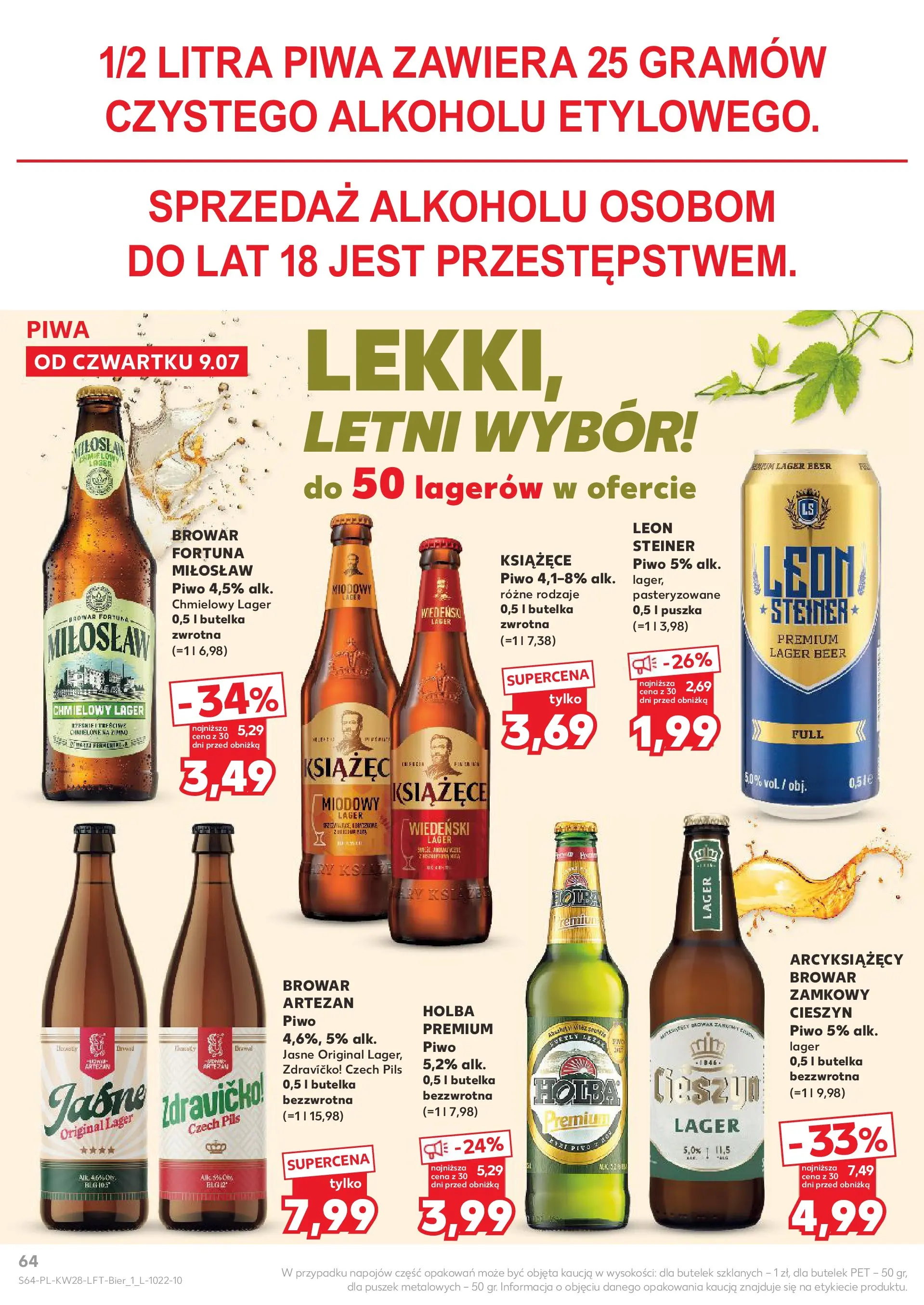 Kaufland gazetka (09.07.2026) - od jutra | Strona: 64 | Produkty: Piwo Kaufland gazetka od 09.07.2026 - od jutra PDF | Strona: 64 | Produkty: Piwo