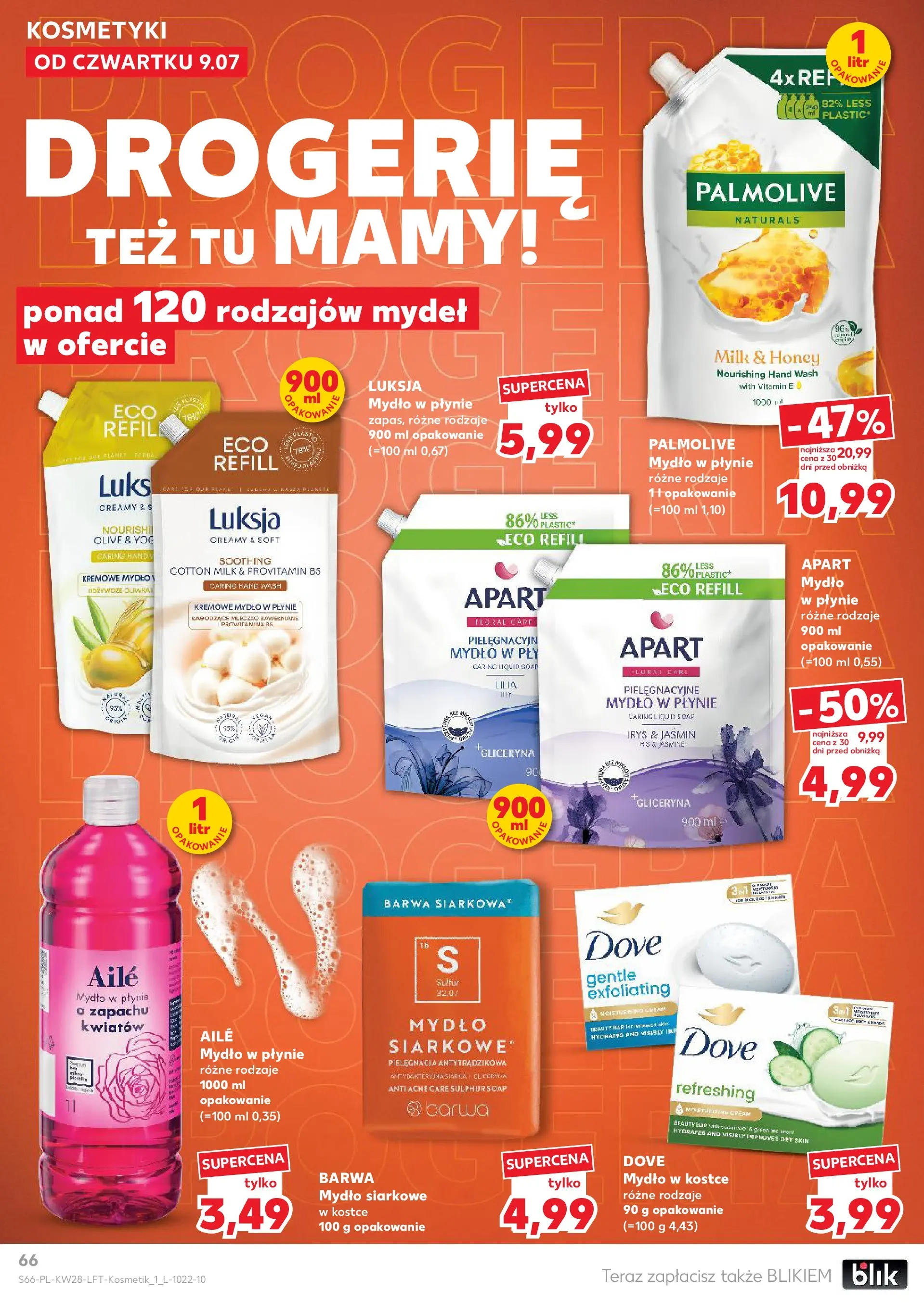 Kaufland gazetka (09.07.2026) - od jutra | Strona: 66 | Produkty: Kremowe mydło w płynie, Mydło w płynie, Kosmetyki, Mydło Kaufland gazetka od 09.07.2026 - od jutra PDF | Strona: 66 | Produkty: Kremowe mydło w płynie, Mydło w płynie, Kosmetyki, Mydło
