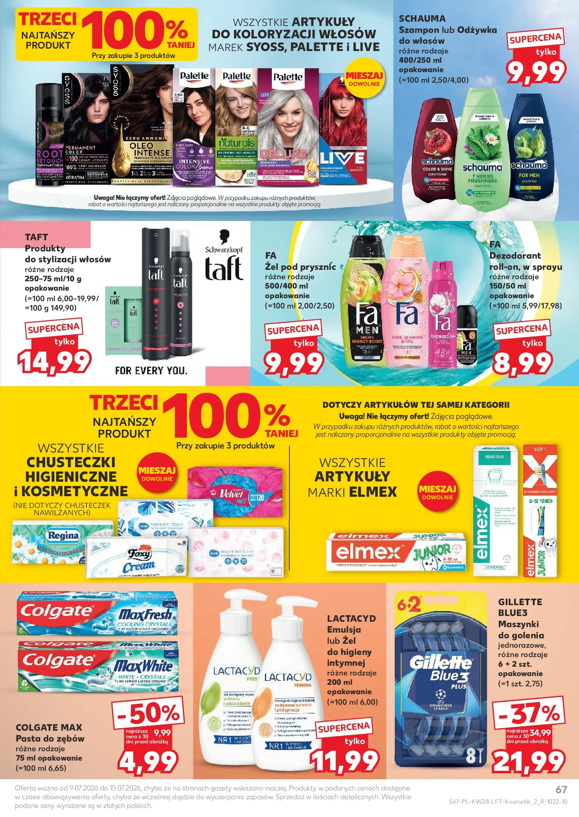 Kaufland gazetka (09.07.2026) - od jutra | Strona: 67 | Produkty: Gillette, Maszynki do golenia, Szampon, Żel pod prysznic Kaufland gazetka od 09.07.2026 - od jutra PDF | Strona: 67 | Produkty: Gillette, Maszynki do golenia, Szampon, Żel pod prysznic