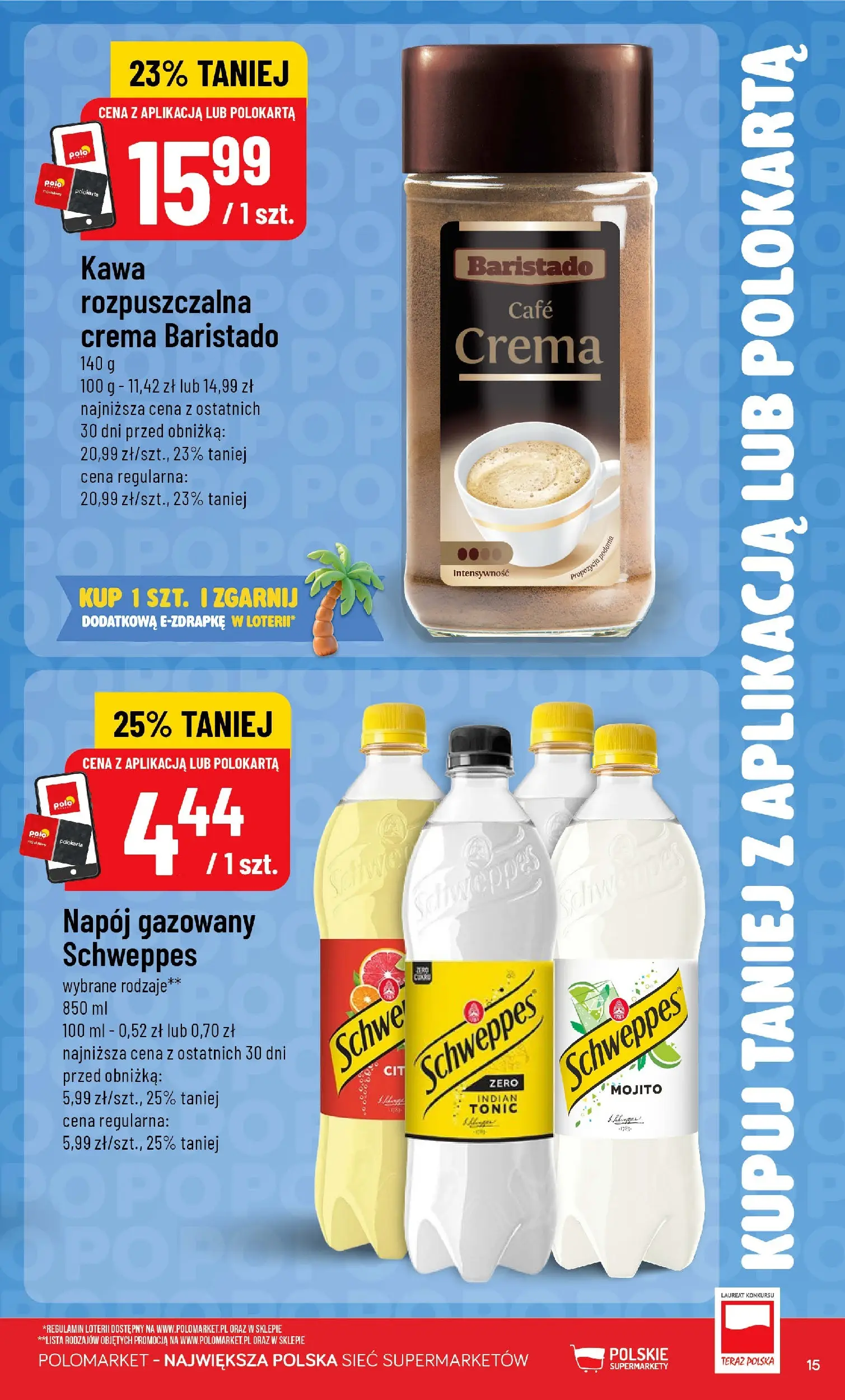 Nowa POLOmarket gazetka od jutra 08.07.2026 | Strona: 15 | Produkty: Kawa rozpuszczalna, Kawa
