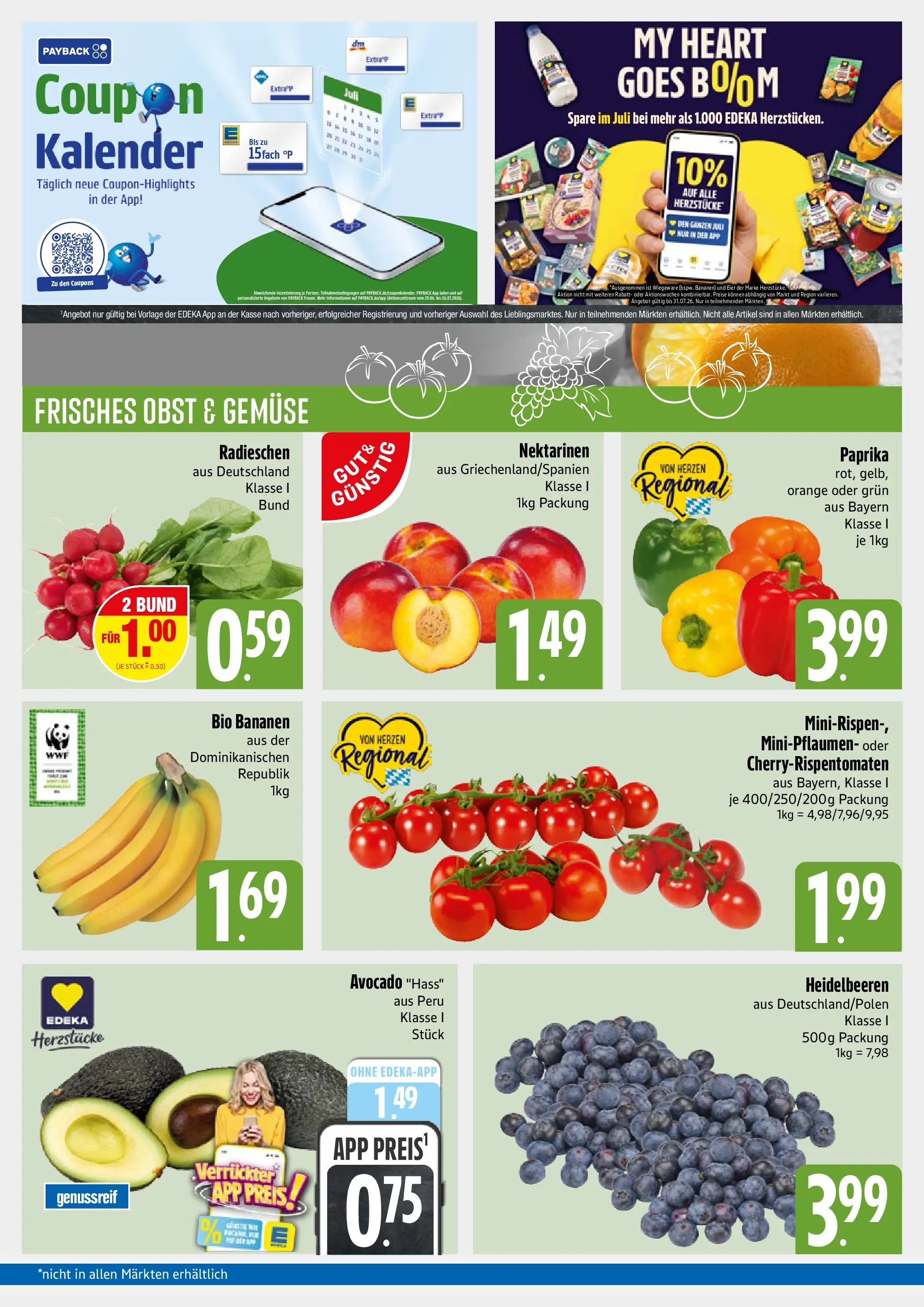 Angebote - E xpress: Wochenangebote (ab 12.07.2026) zum Blättern | Seite: 3 | Produkte: Eier, Avocado, Gemüse, Obst