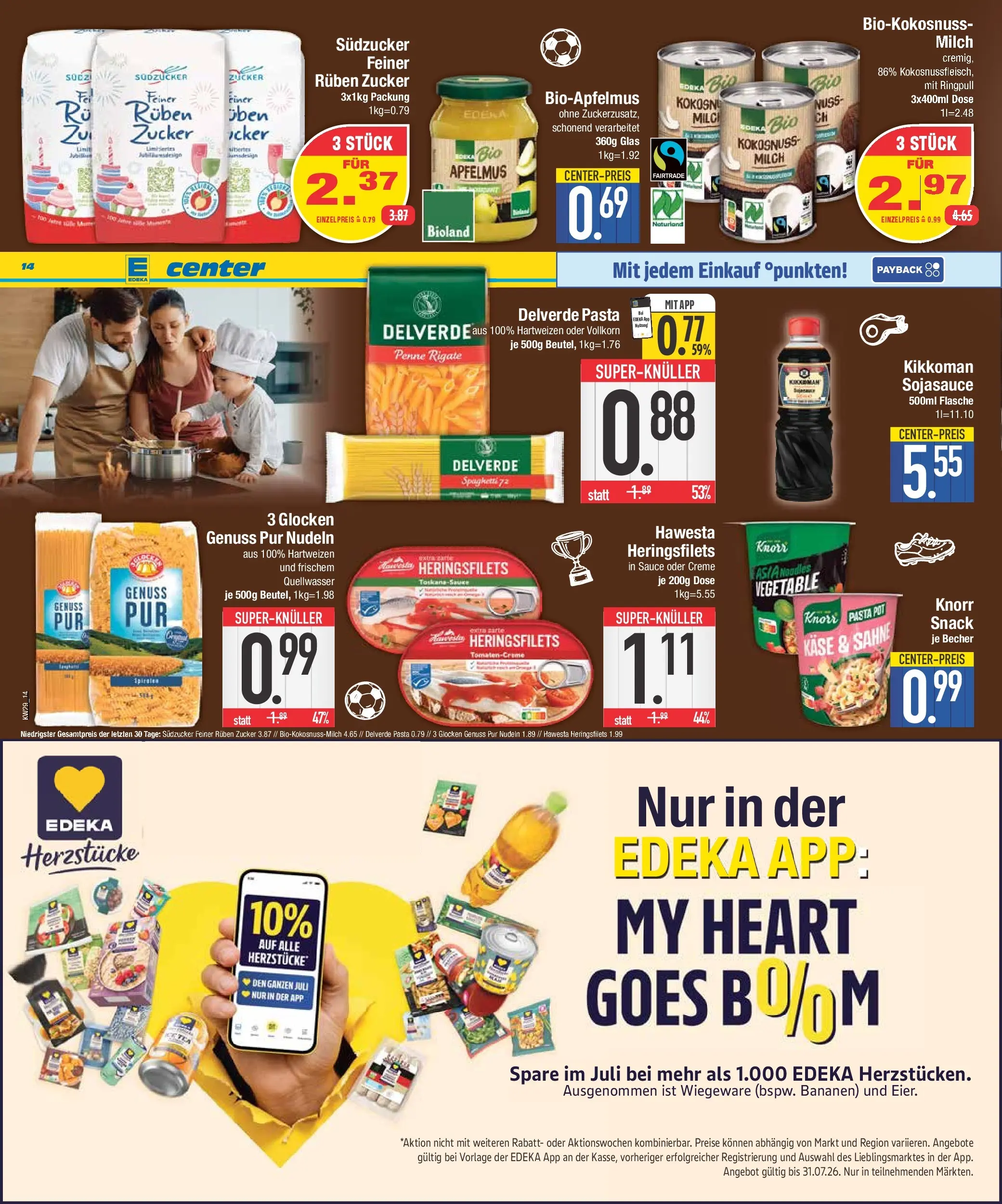 Edeka prospekt Abensberg (ab 12.07.2026) » Angebote Online | Seite: 14 | Produkte: Knorr, Creme, Zucker, Pasta