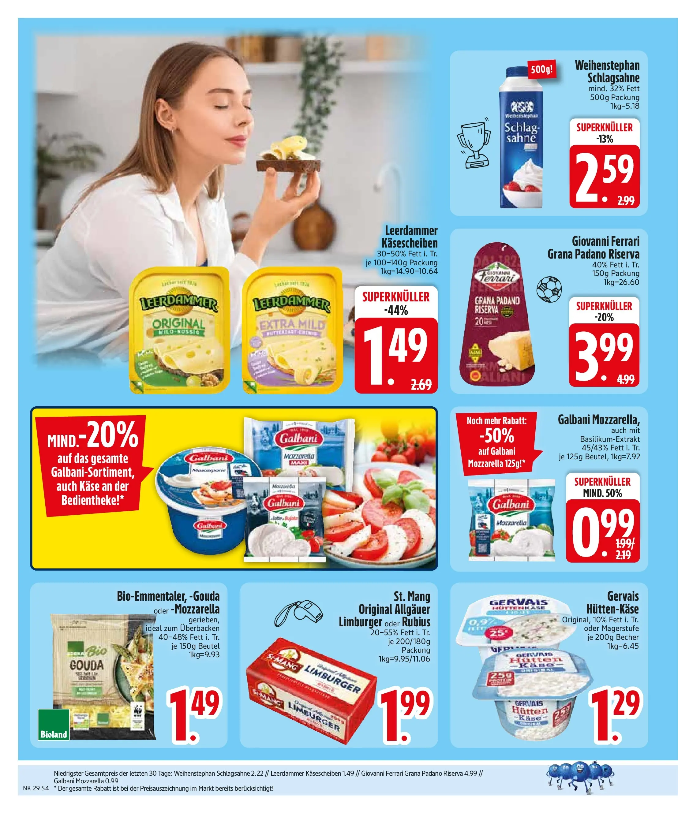 Edeka prospekt Monheim (ab 12.07.2026) » Angebote Online | Seite: 6 | Produkte: Mozzarella, Gouda, Sahne, Hüttenkäse