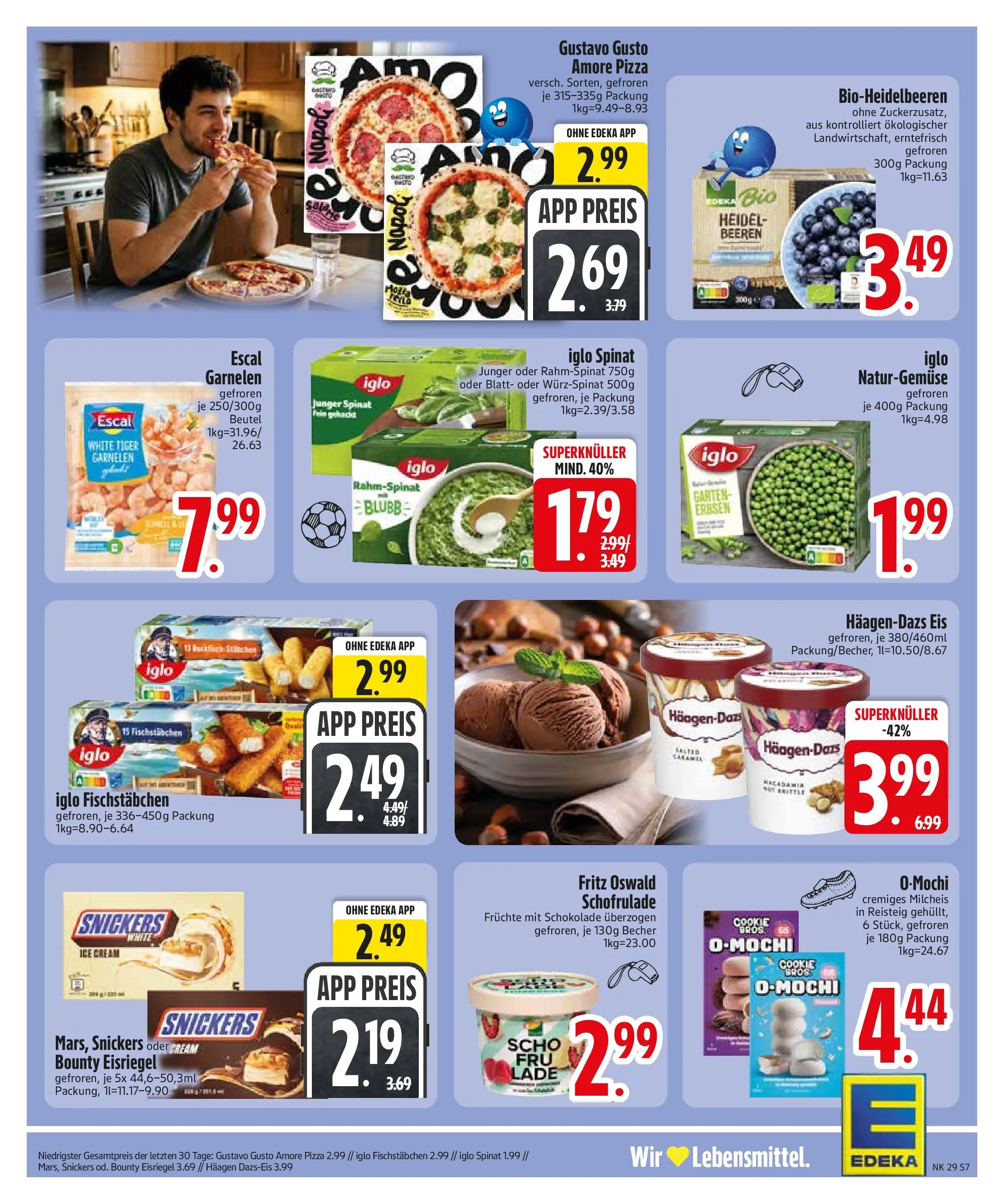 Edeka prospekt Monheim (ab 12.07.2026) » Angebote Online | Seite: 9 | Produkte: Schokolade, Iglo, Snickers, Erbsen