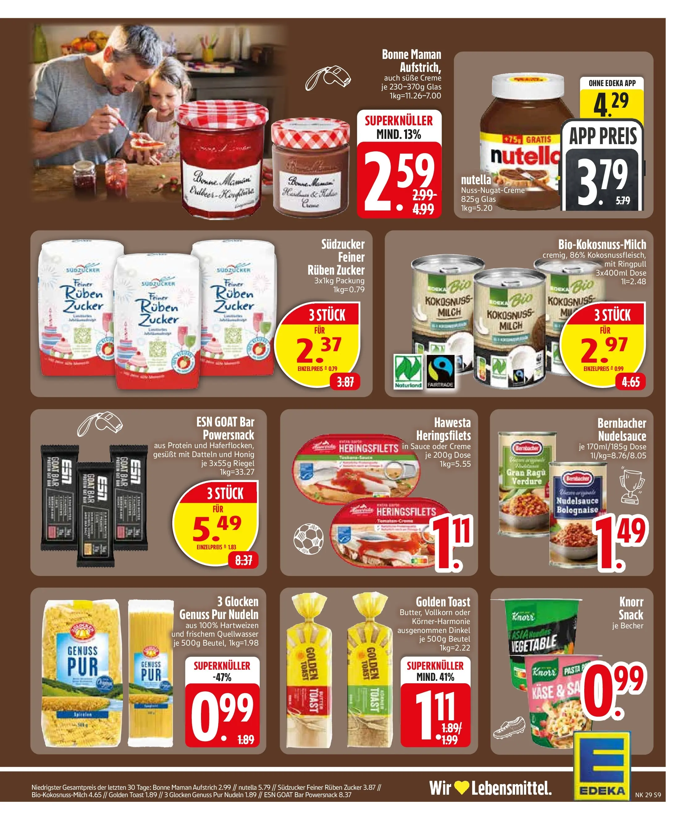 Edeka prospekt Monheim (ab 12.07.2026) » Angebote Online | Seite: 11 | Produkte: Butter, Creme, Zucker, Nudeln