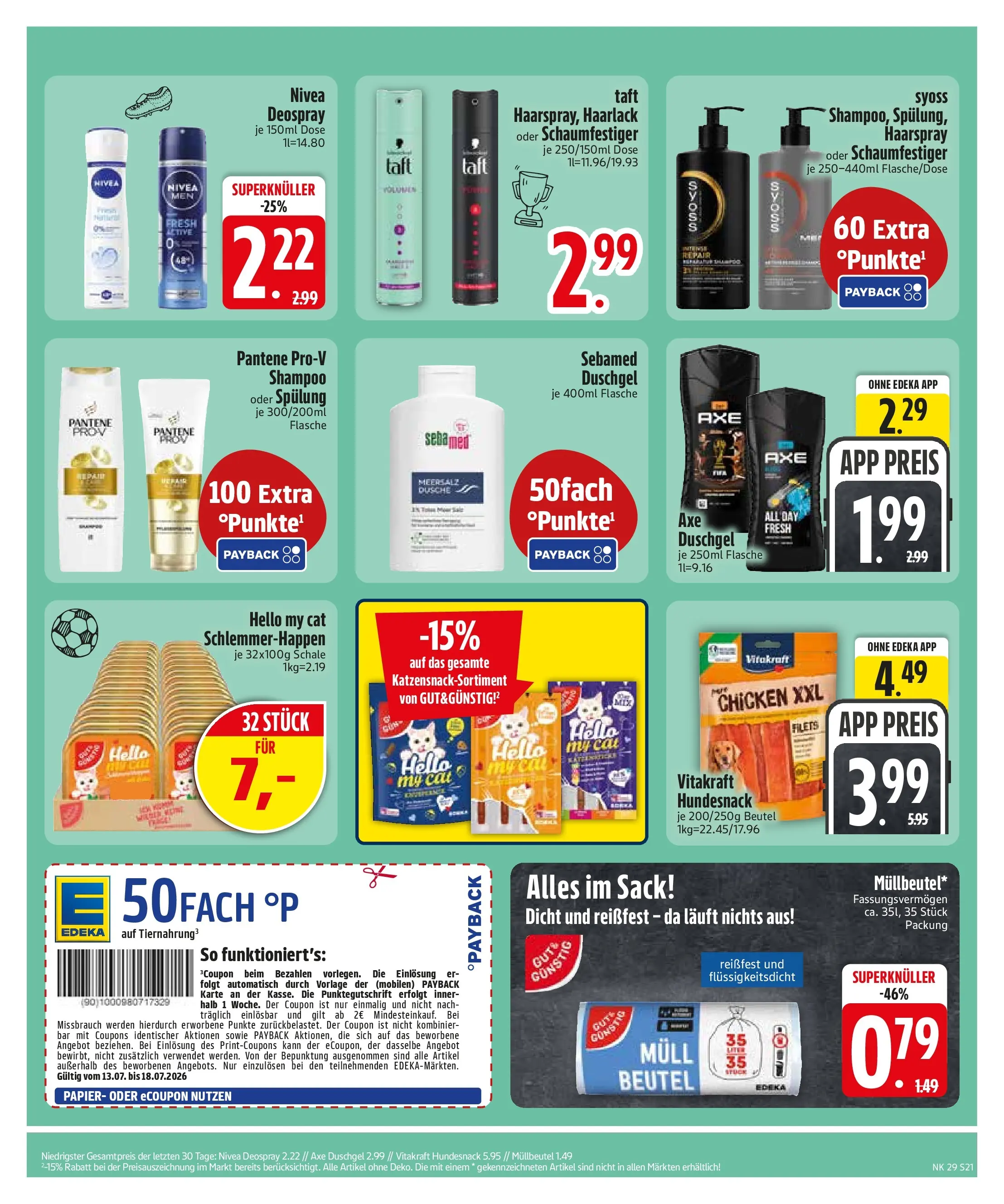 Edeka prospekt Monheim (ab 12.07.2026) » Angebote Online | Seite: 23 | Produkte: Dusche, Shampoo, Axe, Deospray